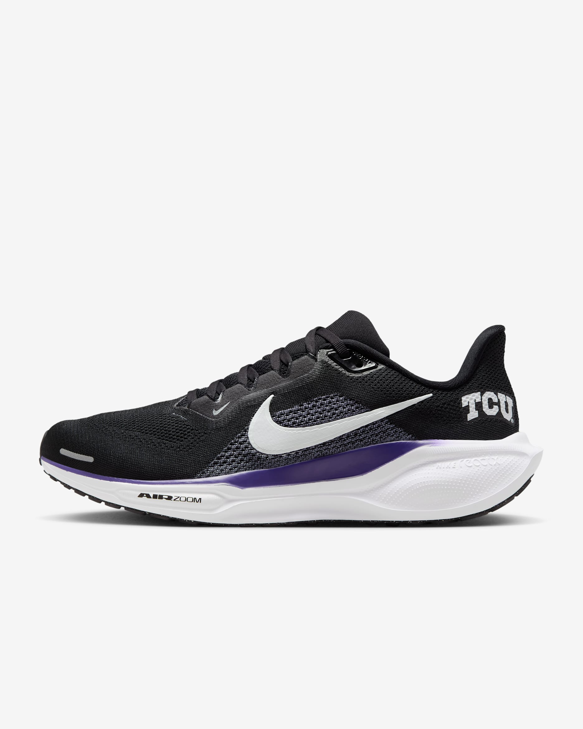 TCU Pegasus 41 Men's Nike College Road Running Shoes - Black/New Orchid/White