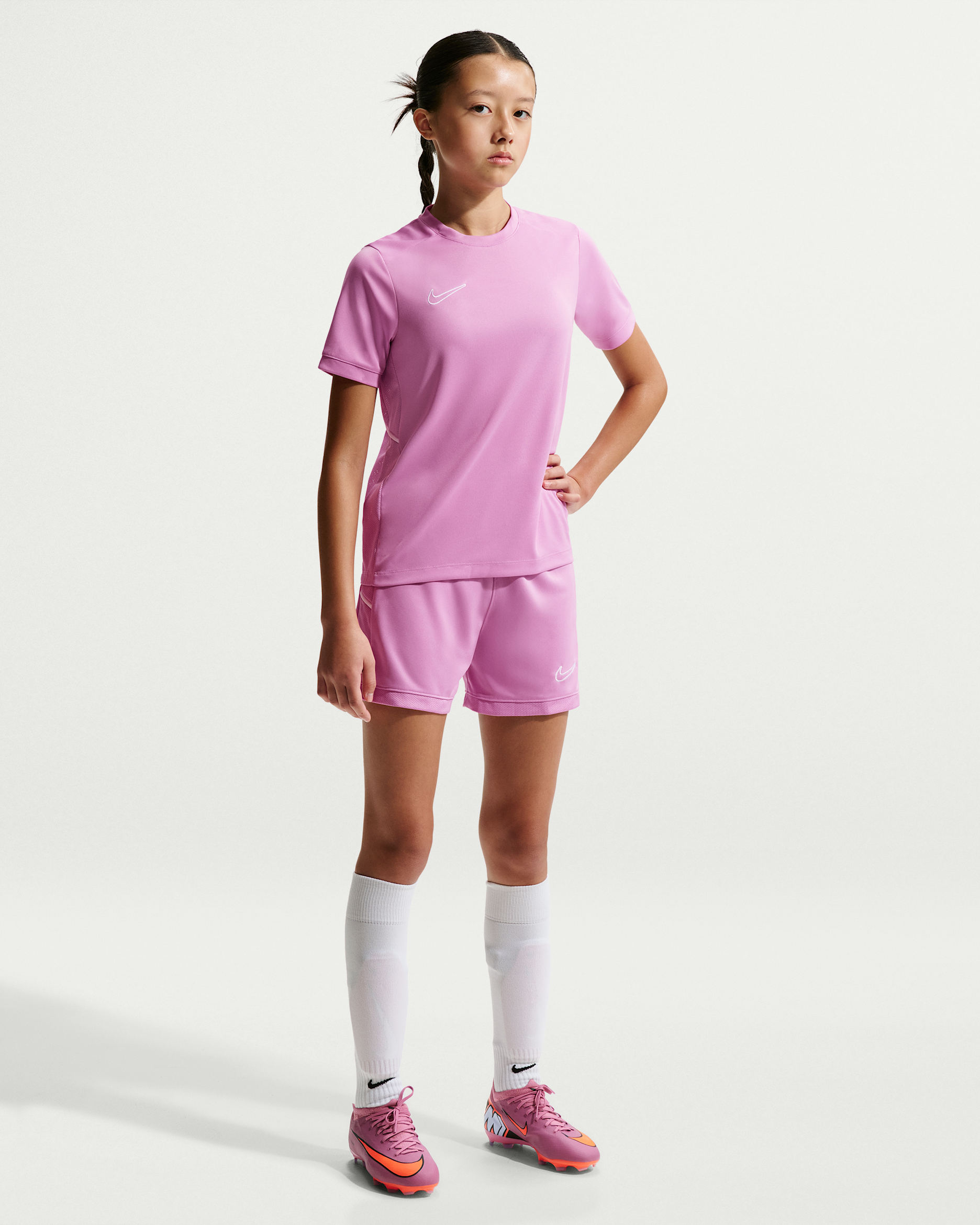 Nike Academy Big Kids' (Girls') Dri-FIT 4" Soccer Shorts - Light Magenta/Light Magenta/White/White