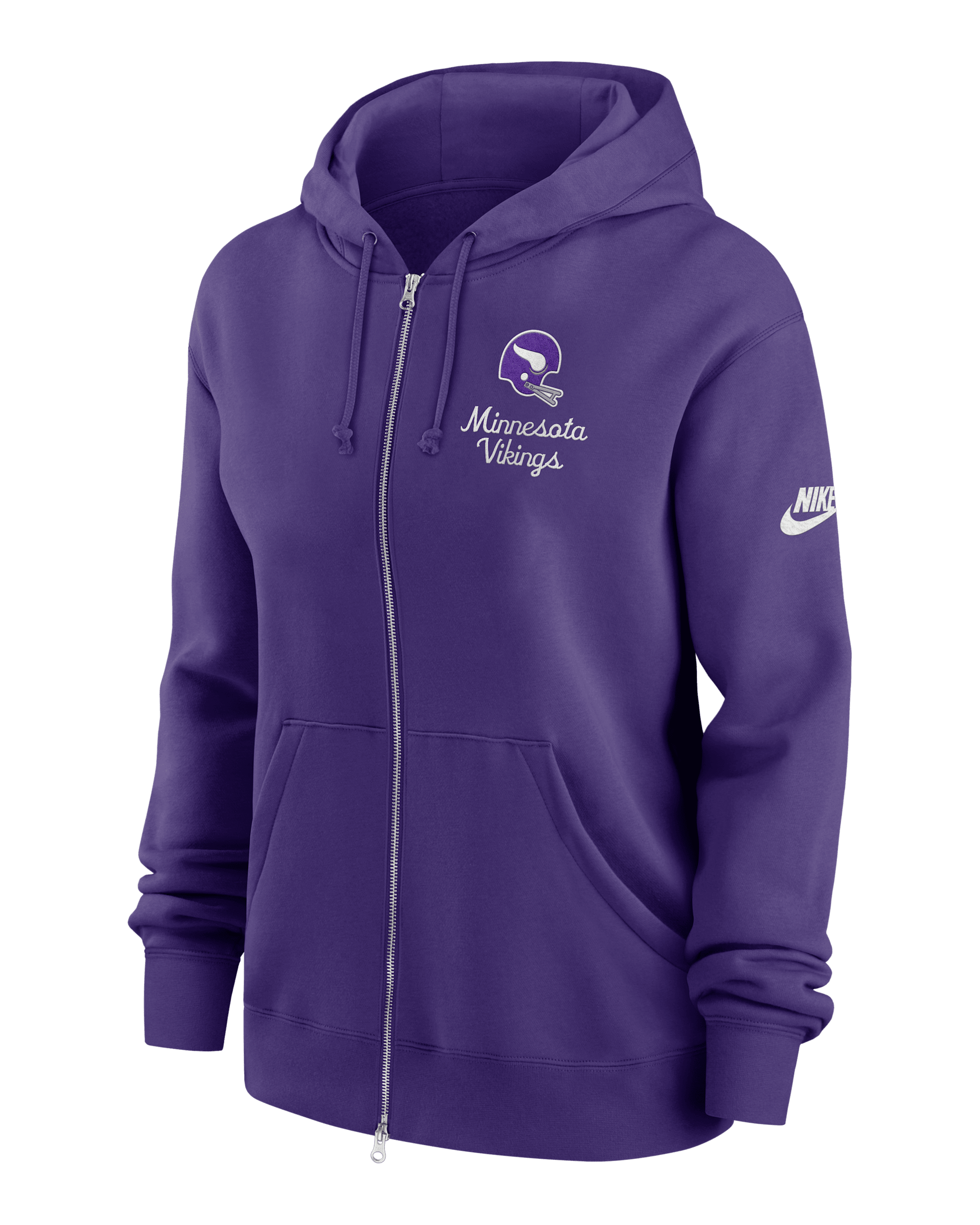 Sudadera con gorro Nike de la NFL de cierre completo para mujer Minnesota Vikings Phoenix Rewind - Morado