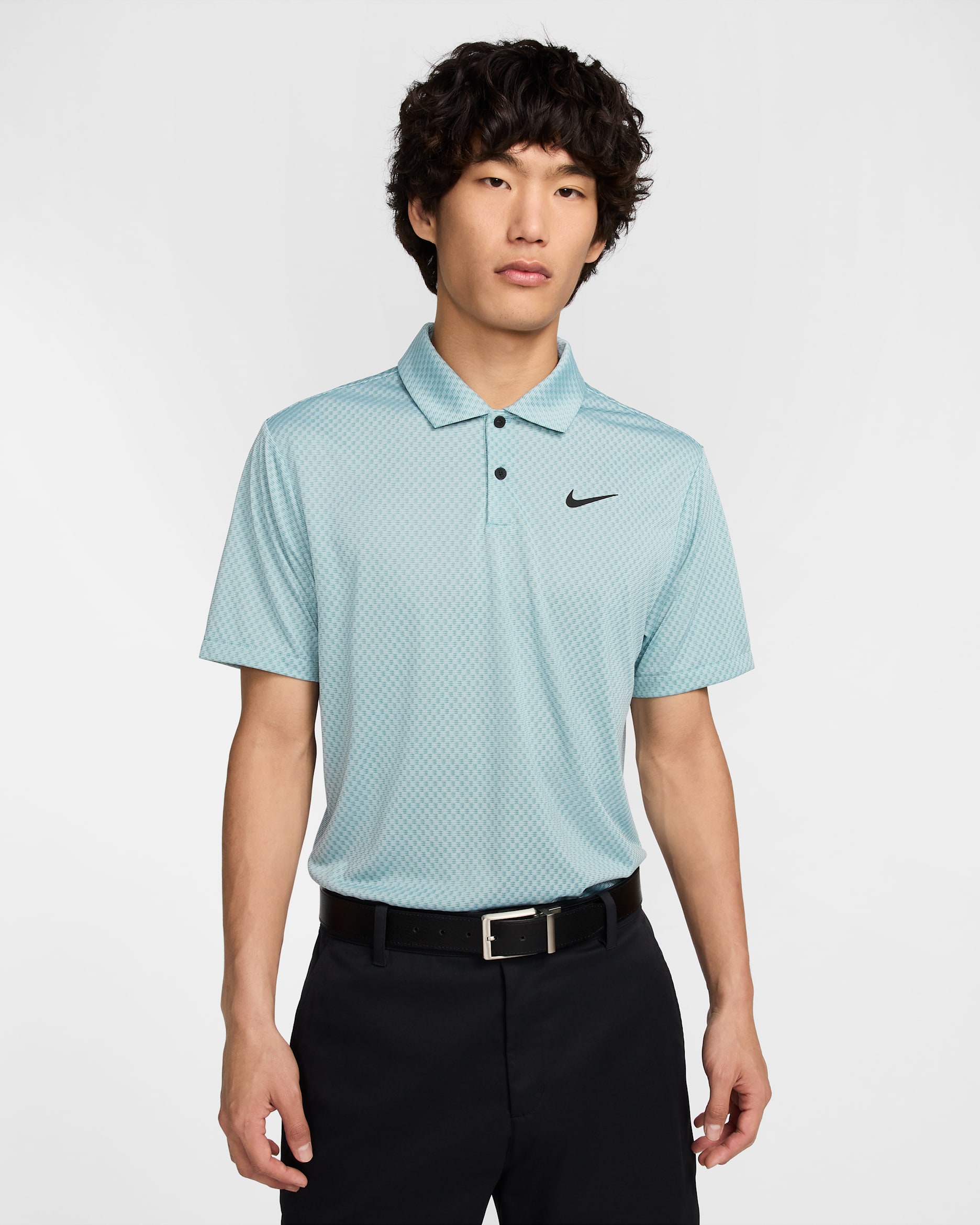Nike Tour Men's Dri-FIT Golf Polo - Denim Turquoise/Coconut Milk/Bicoastal/Black