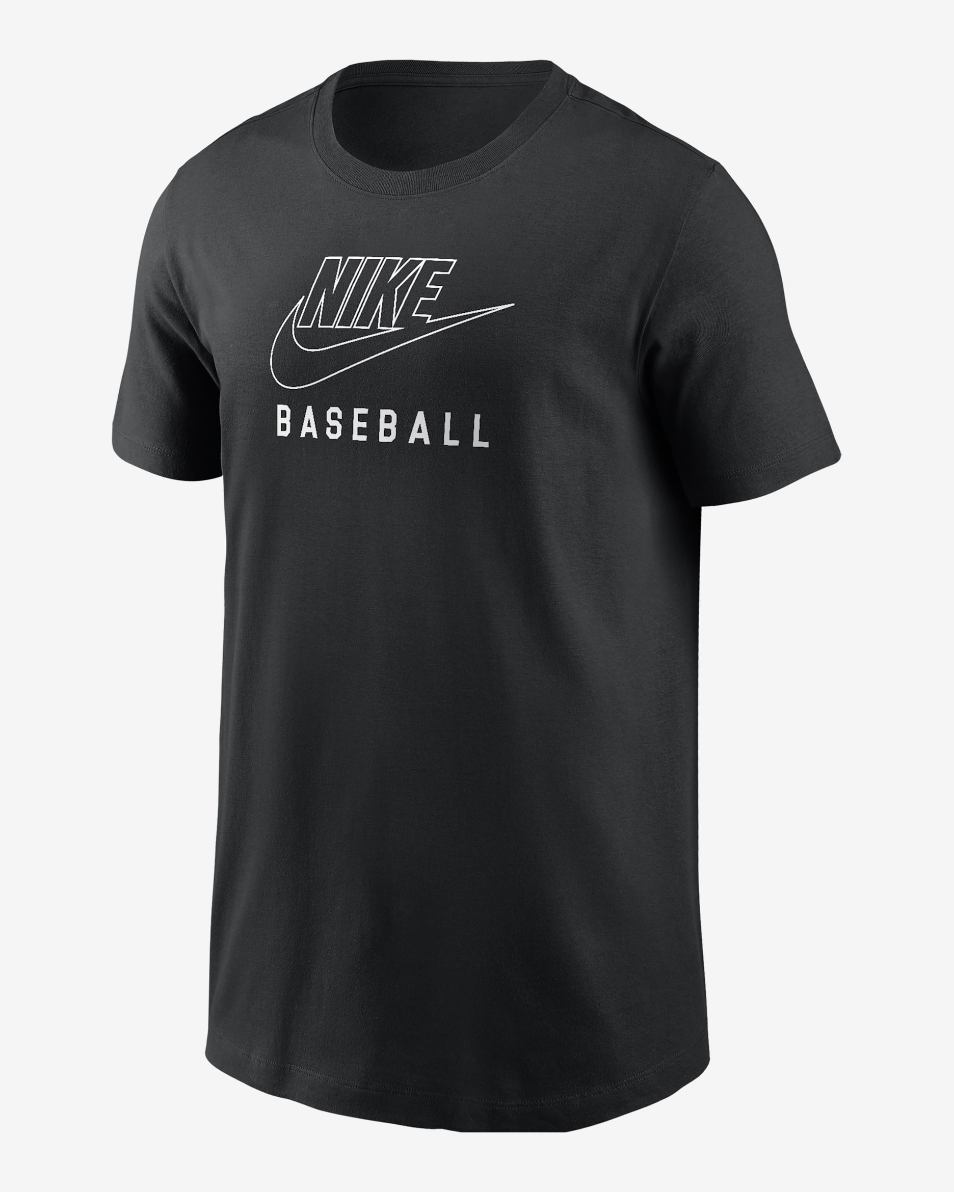 Playera de béisbol para niños talla grande Nike Swoosh - Negro