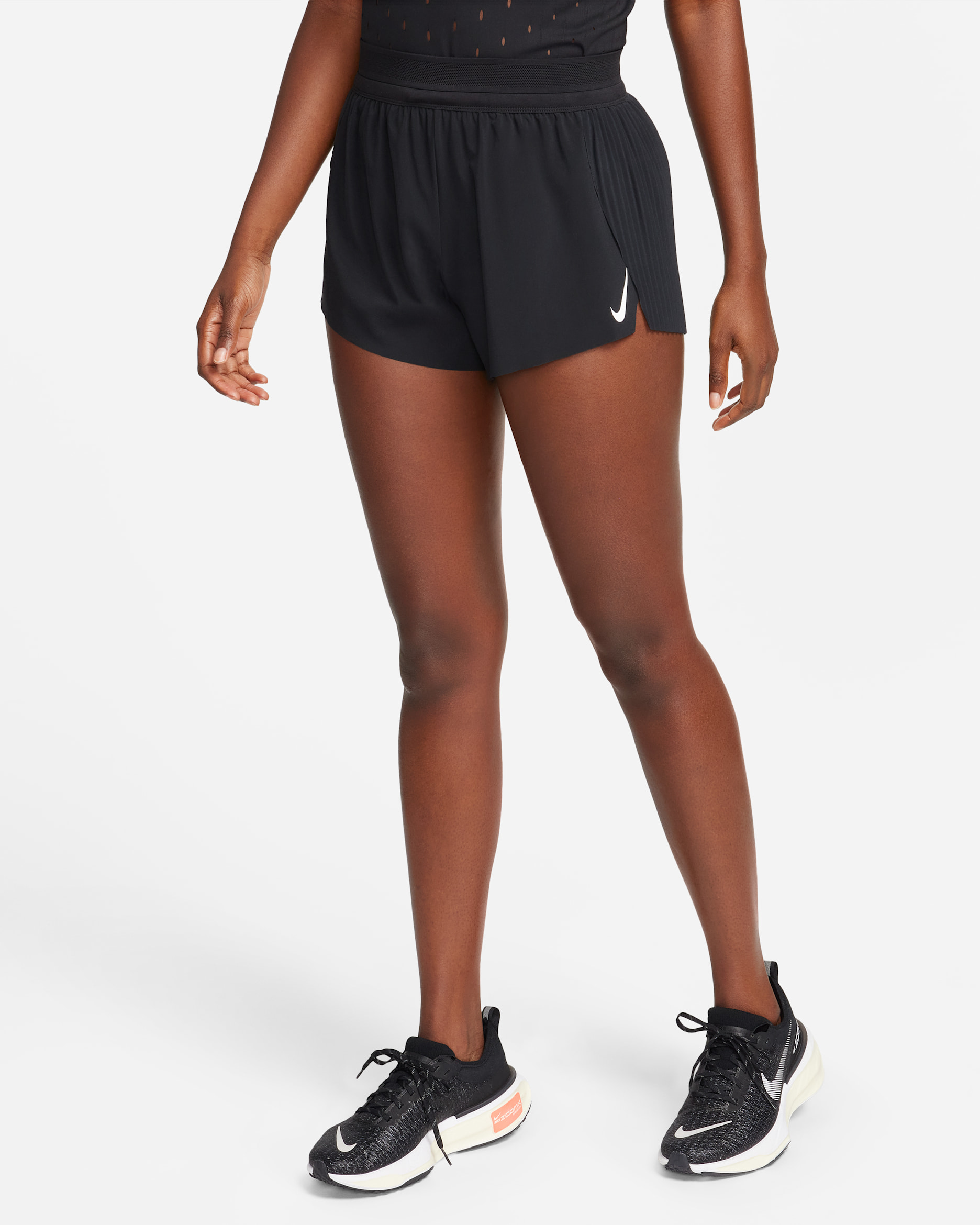 Nike AeroSwift Women's Dri-FIT ADV Mid-Rise 7.5cm (approx.) Brief-Lined Running Shorts - Black/White