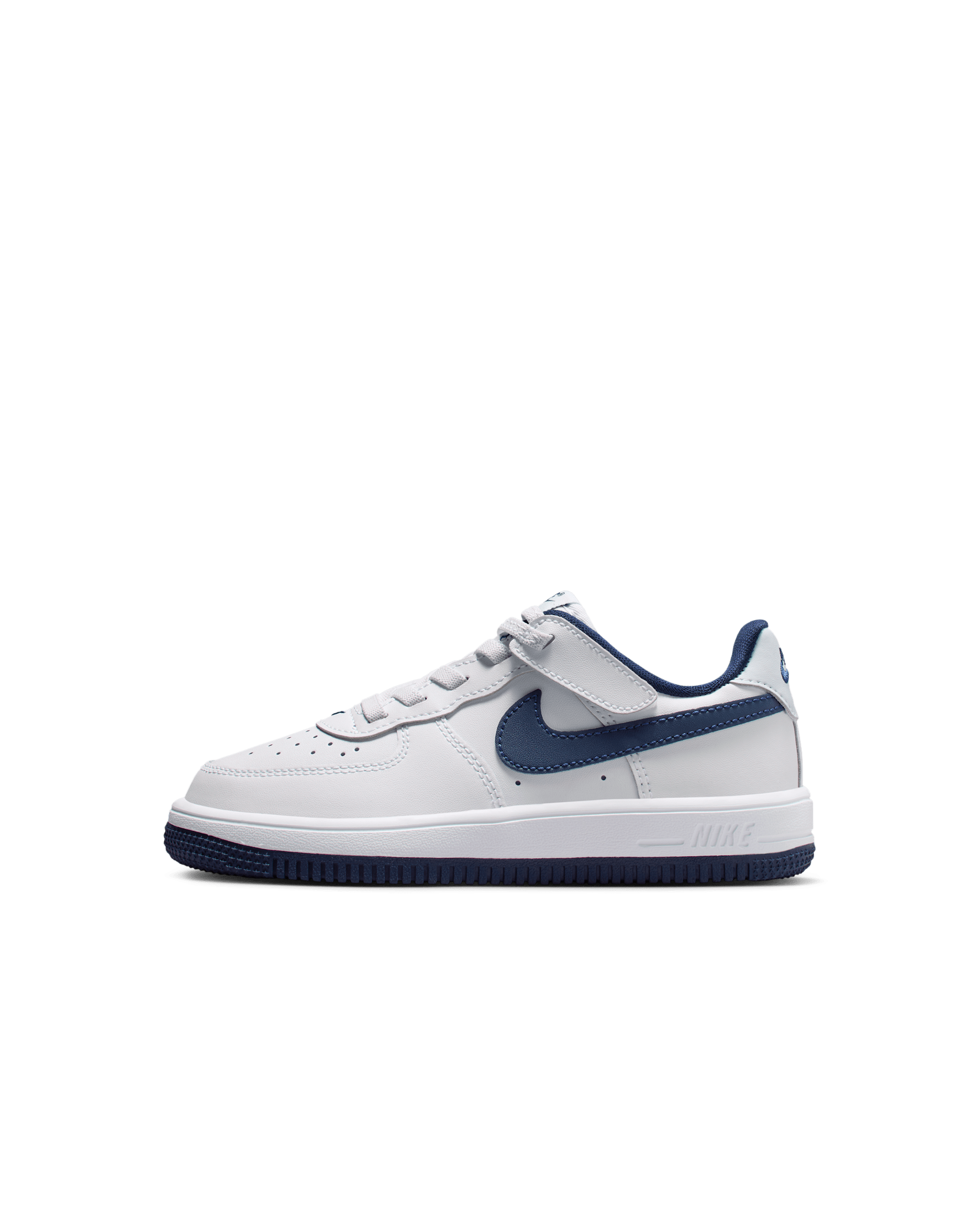 Nike Force 1 Low EasyOn Little Kids' Shoes - White/Football Grey/Midnight Navy
