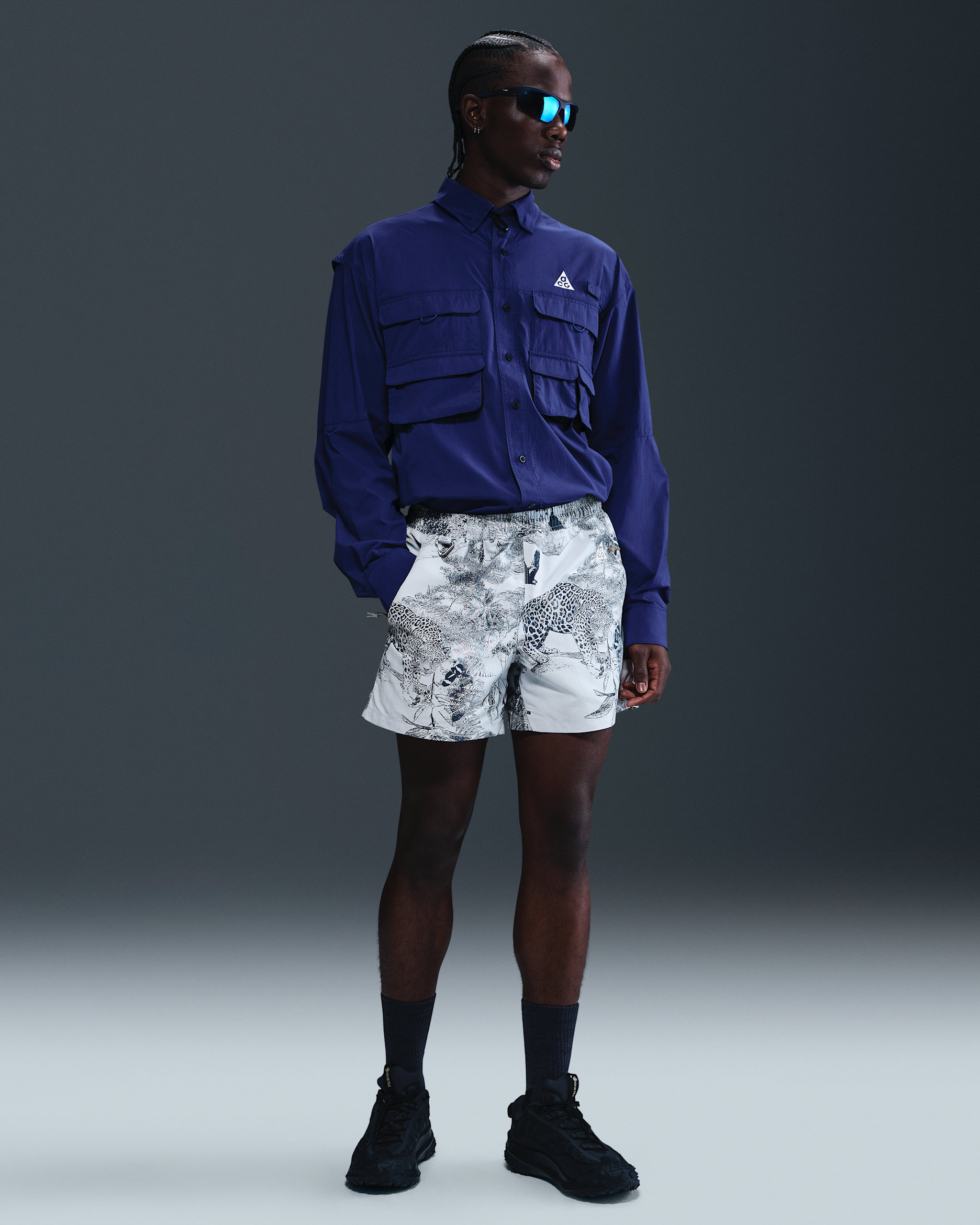 Nike ACG "Reservoir Goat" Shorts mit Print (Herren) - Football Grey/Thunder Blue/Summit White