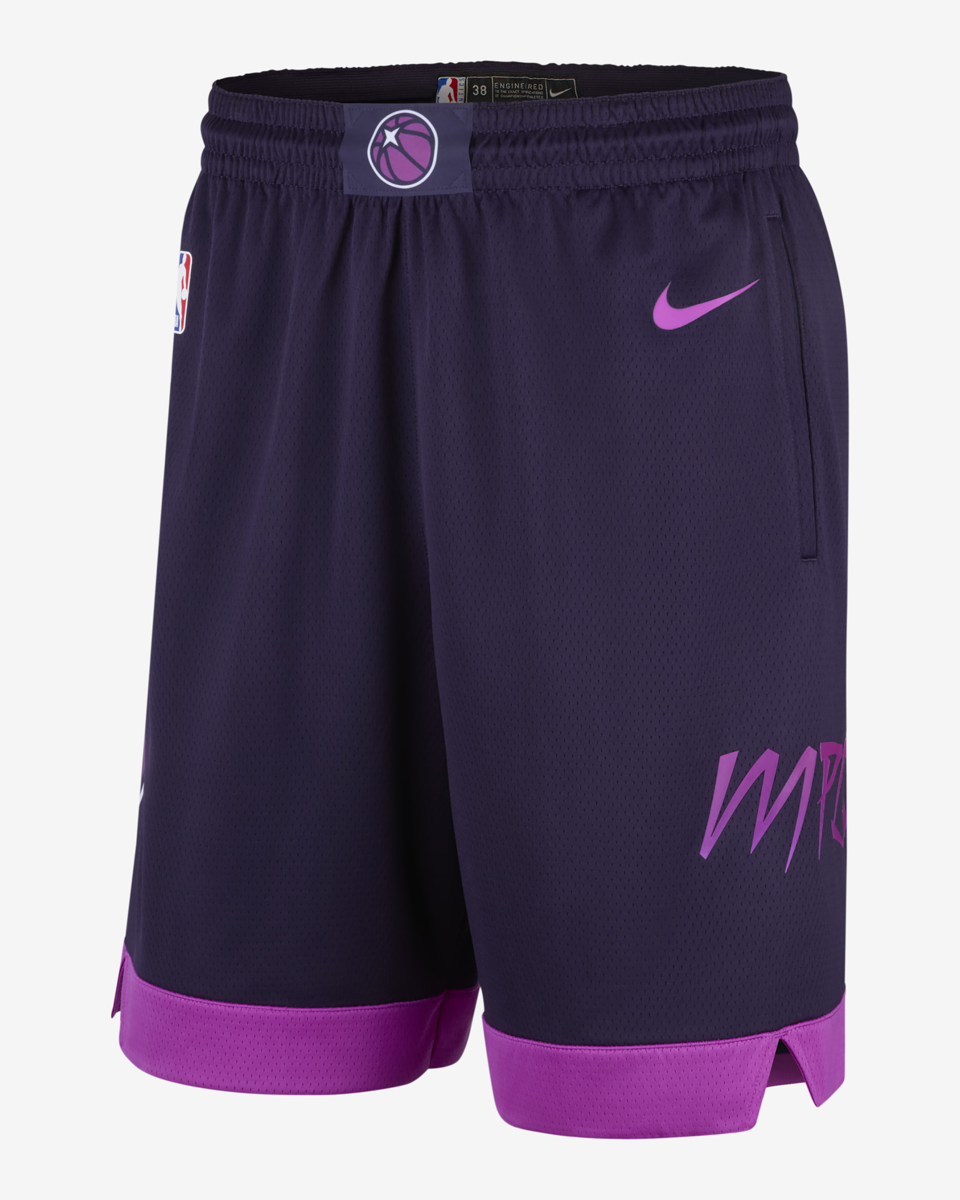 Shorts de alero polivalente de la NBA para hombre Nike Dri-FIT de los Minnesota Timberwolves de la colección City Edition - Morado dinastía/Morado vivo