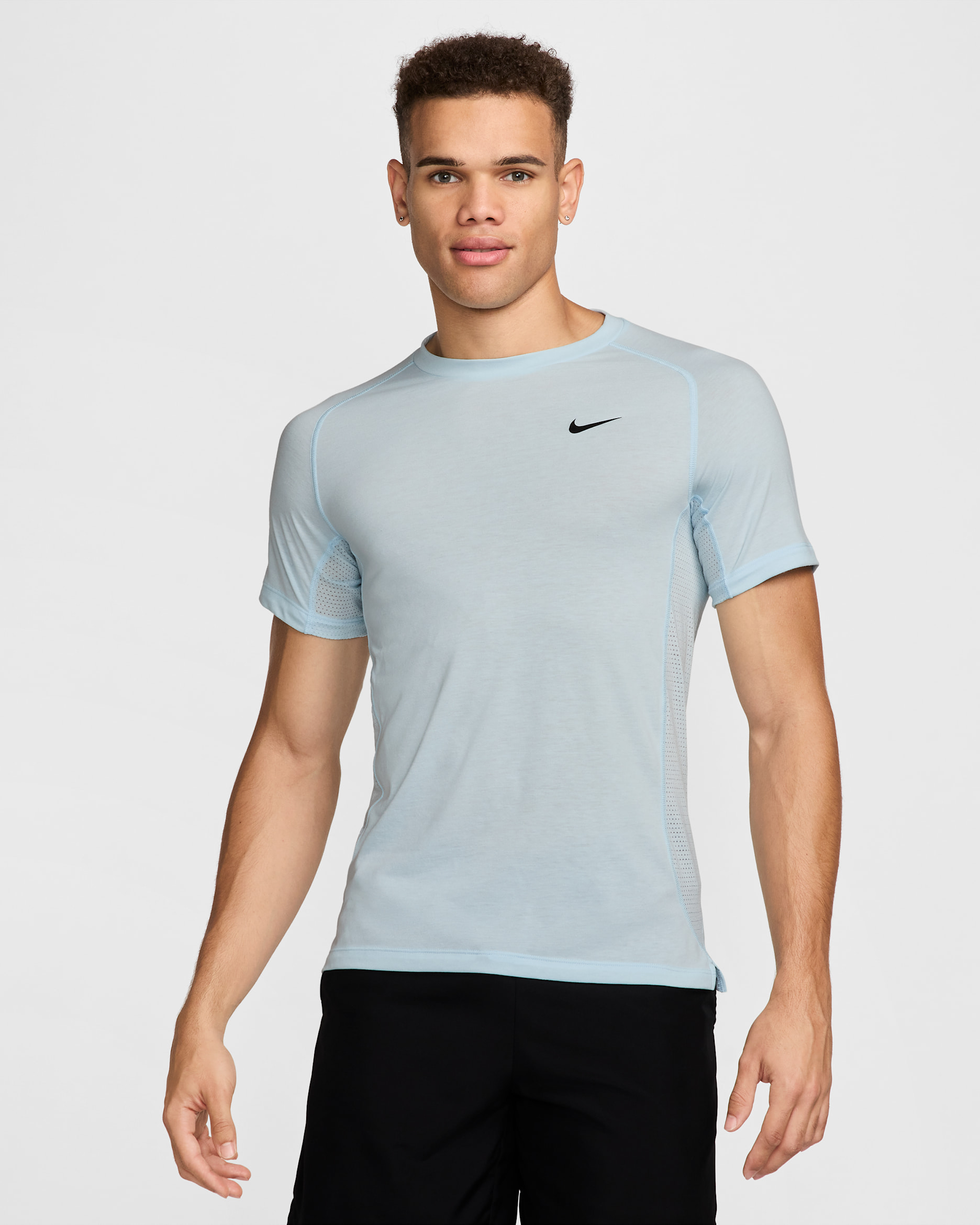 Haut de fitness à manches courtes Dri-FIT Nike Flex Rep pour homme - Glacier Blue/Noir