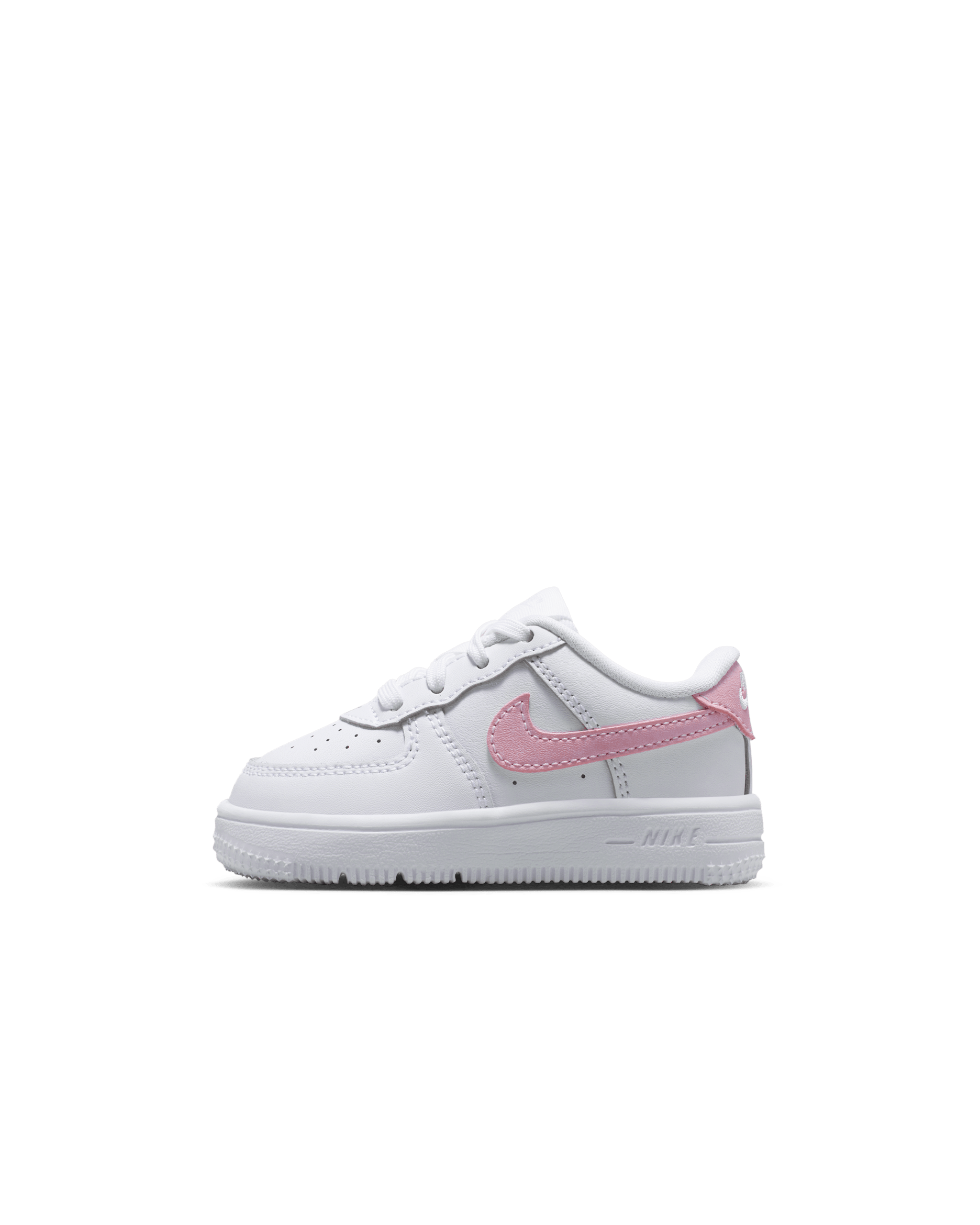 Nike Force 1 Low Baby/Toddler Shoes - White/White/Medium Soft Pink