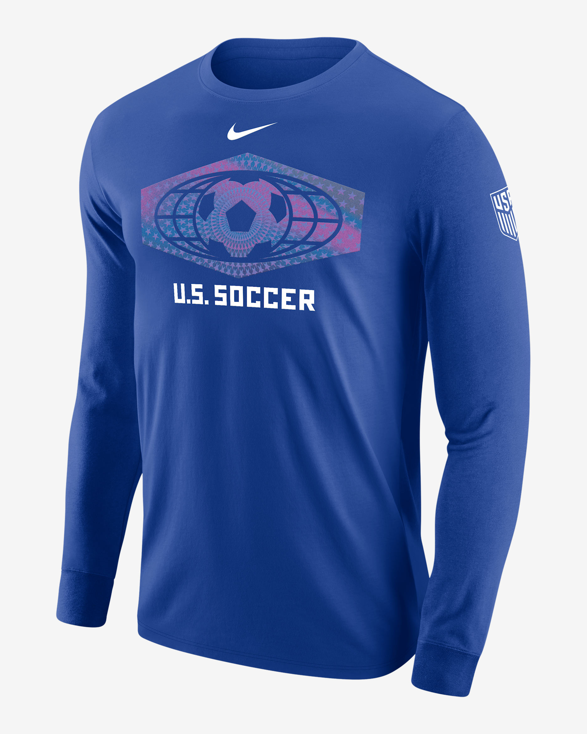 Nike Men's Soccer Long-Sleeve Cotton T-Shirt - Game Royal