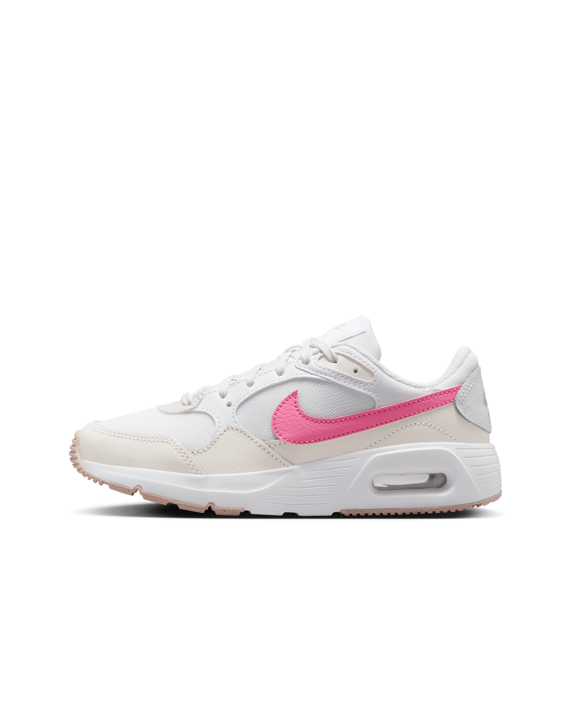 Tenis para niños grandes Nike Air Max SC - Blanco/Fantasma/Violeta platino/Rosa alegre