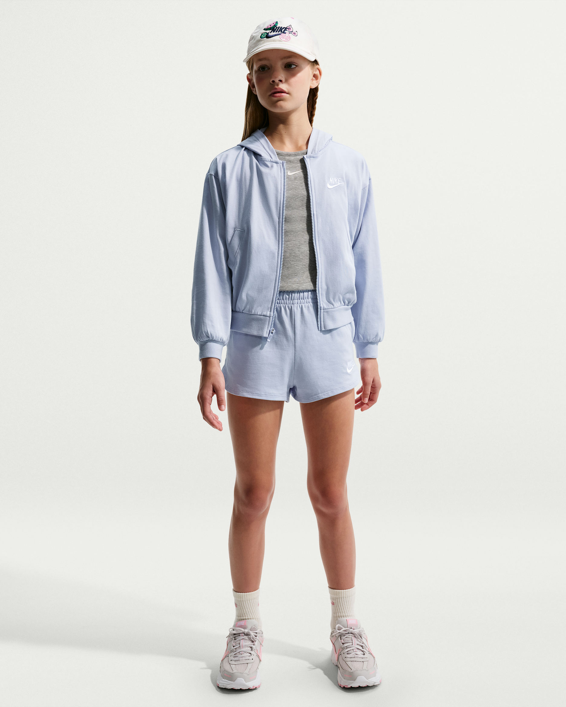 Nike Sportswear Older Kids' (Girls') Jersey Shorts - Ghost/White