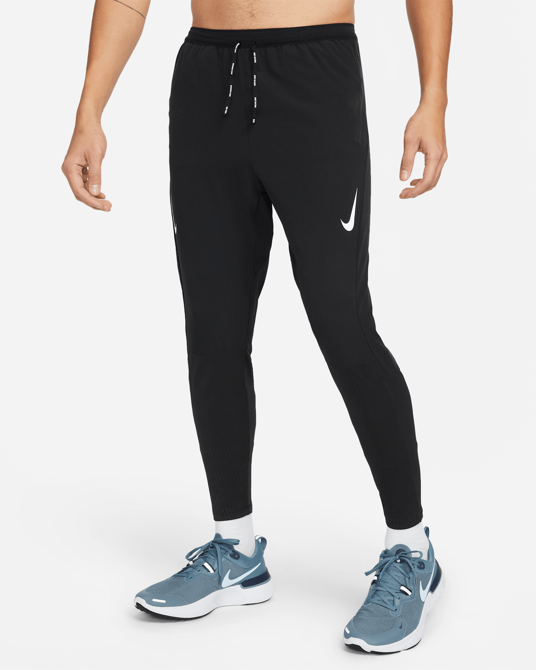 Nike Dri-FIT ADV AeroSwift Men's Racing Trousers - Black/White
