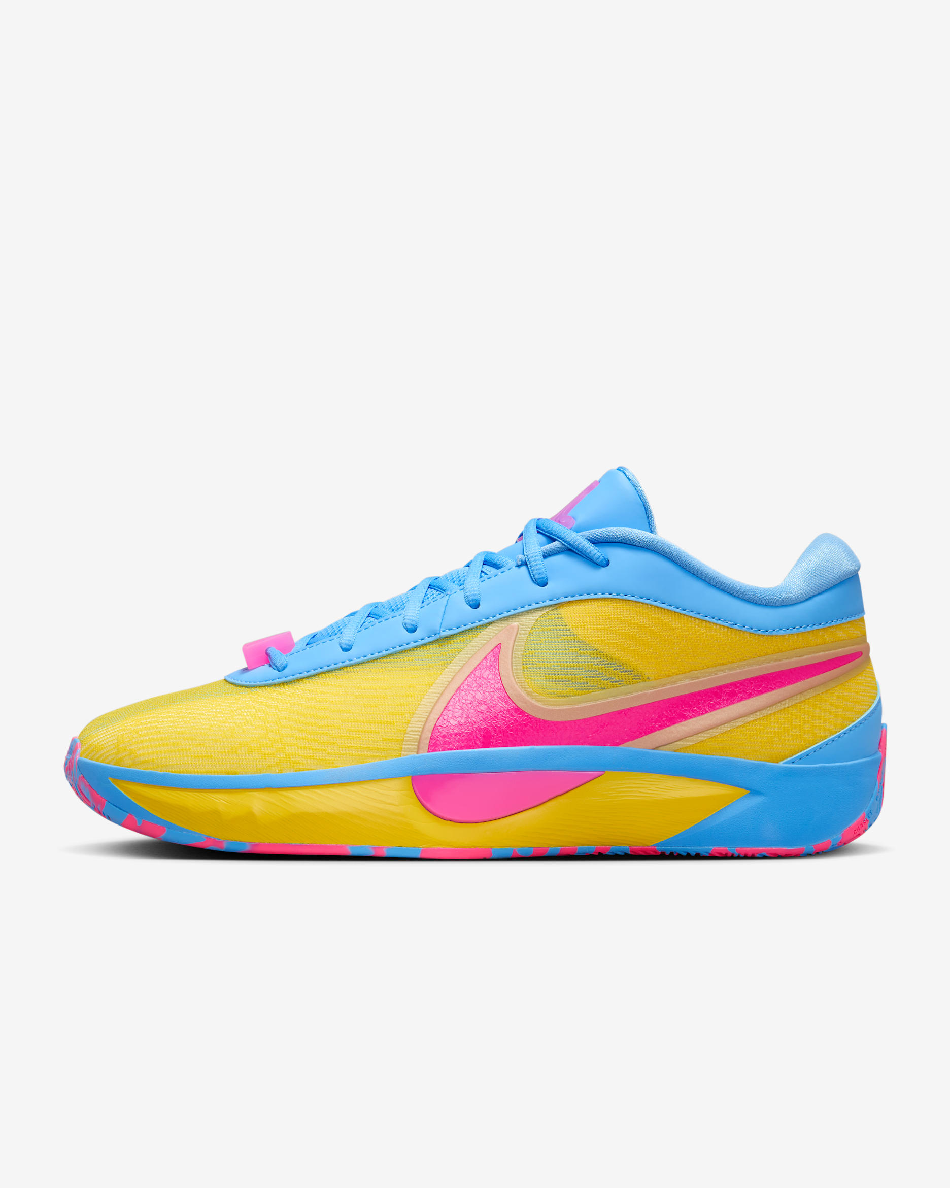 Tenis de básquetbol Giannis Freak 6 "Candy Funhouse" - Relámpago/Azul universitario/Hiperrosa