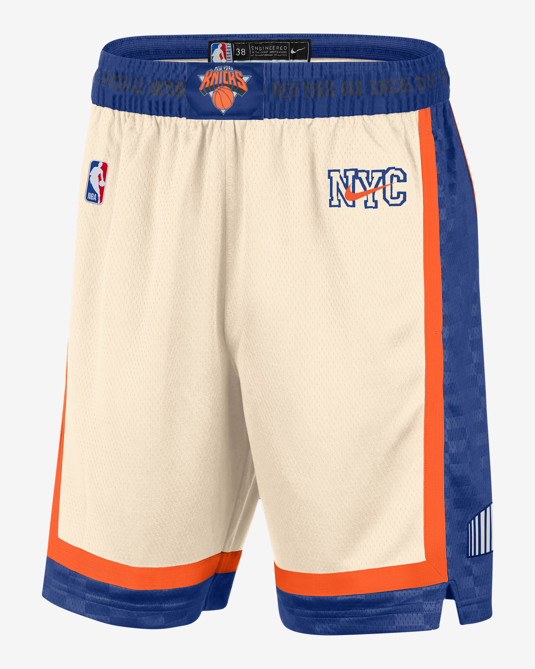New York Knicks City Edition Men's Nike Dri-FIT NBA Swingman Shorts - Natural/Brilliant Orange