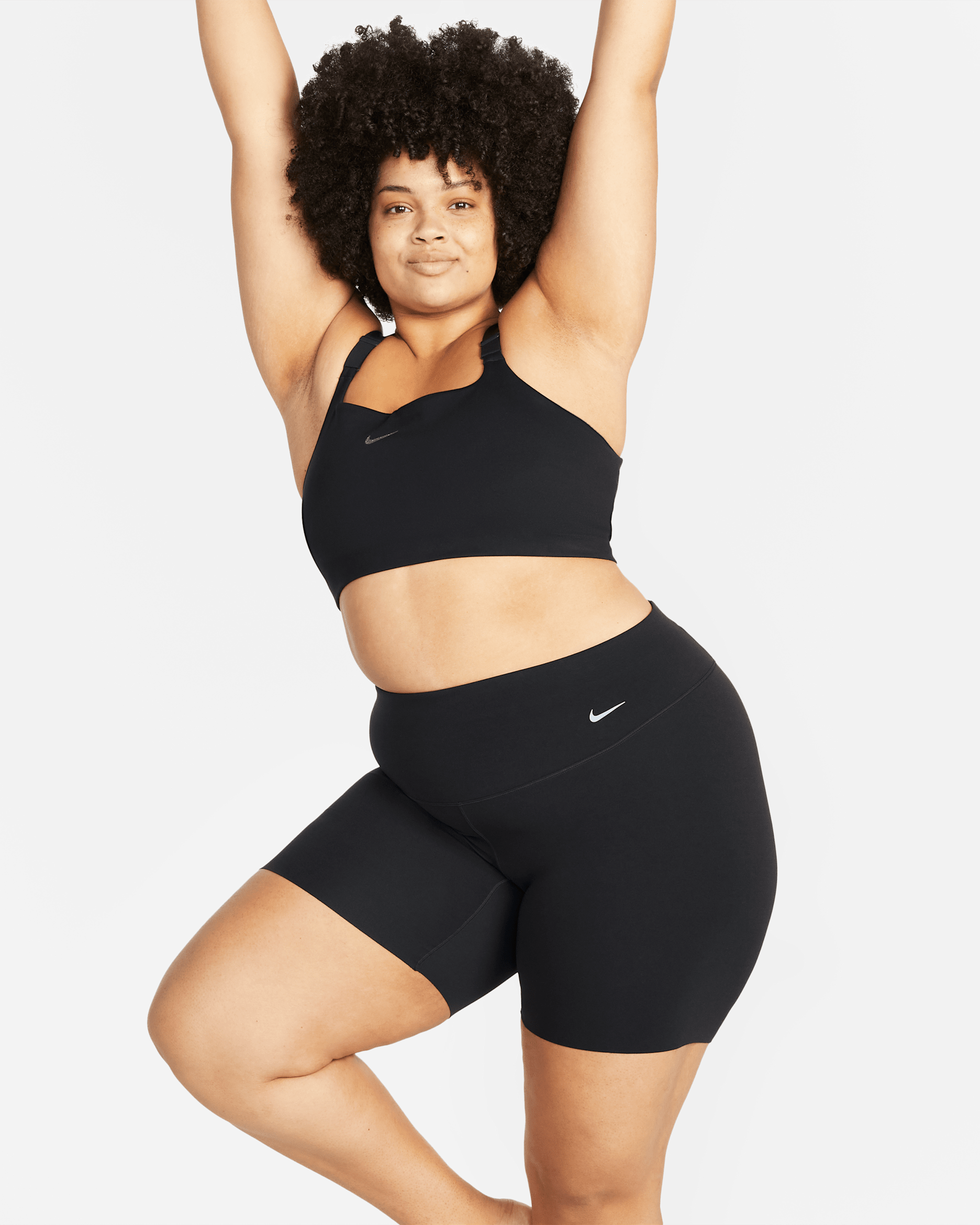 Nike Zenvy Women's High-Waisted 8" Biker Shorts (Plus Size) - Black/Black
