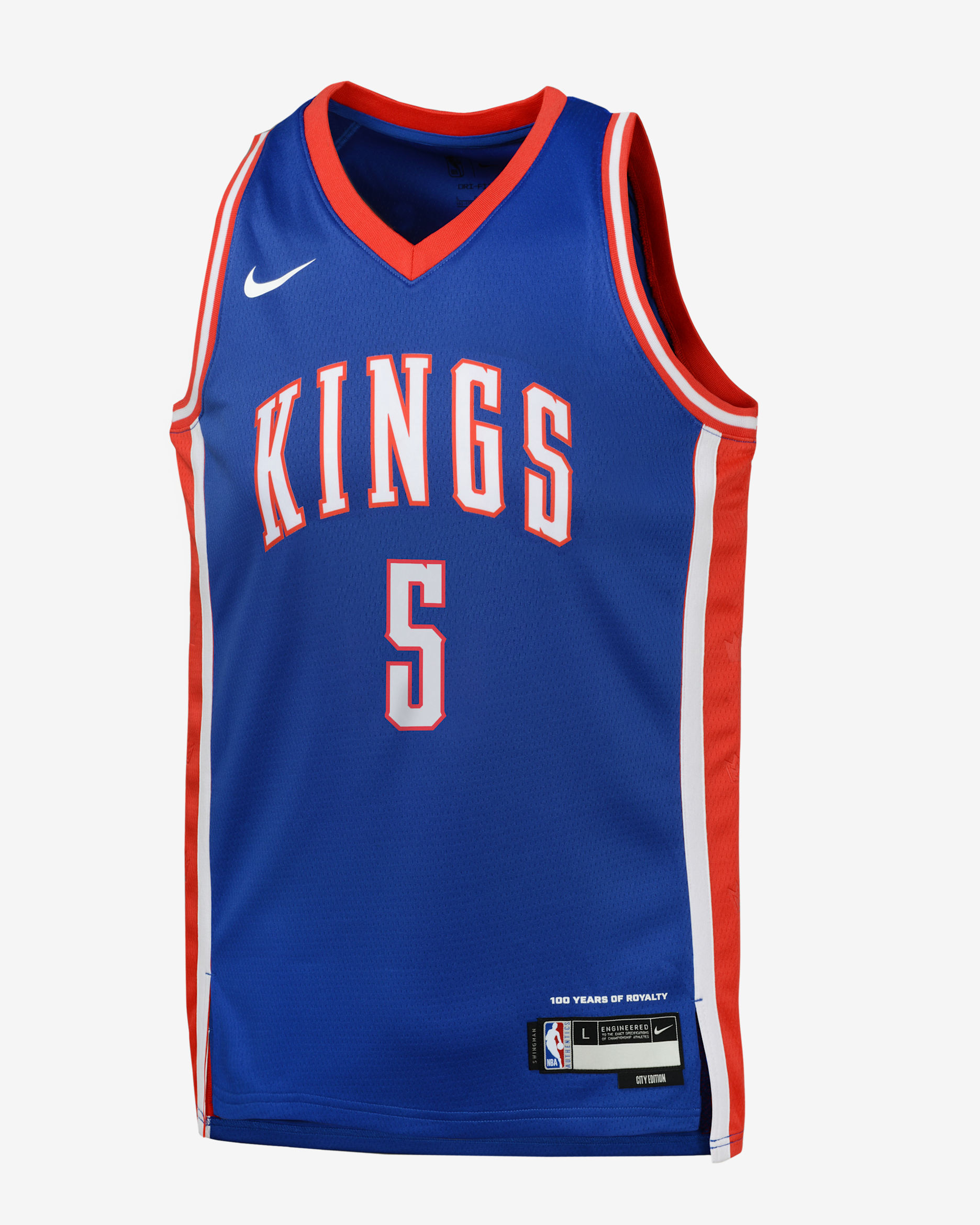De'Aaron Fox Sacramento Kings 2024/25 City Edition Big Kids' Nike Dri-FIT NBA Swingman Jersey - Rush Blue