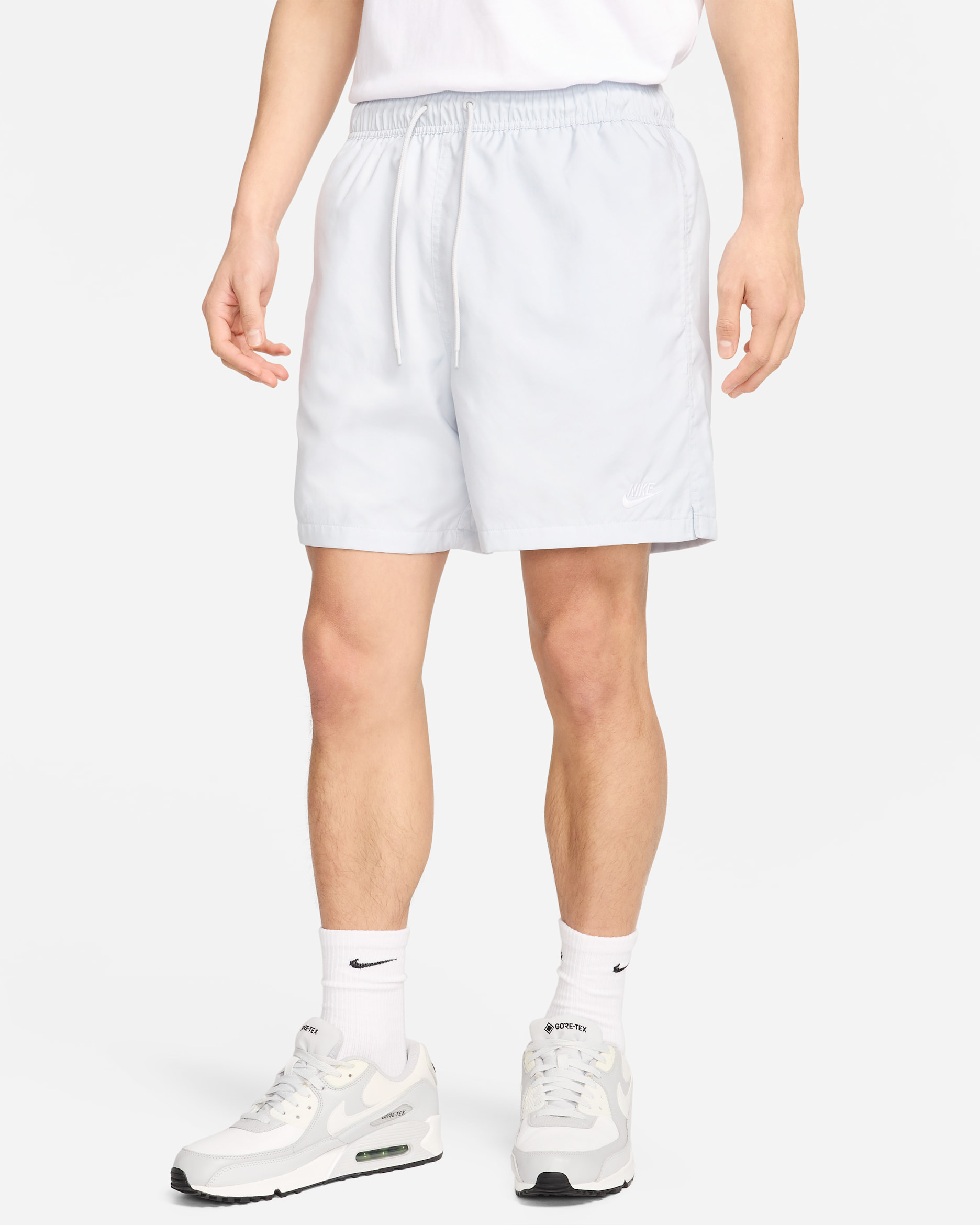 Nike Club Men's Woven Flow Shorts - Pure Platinum/White
