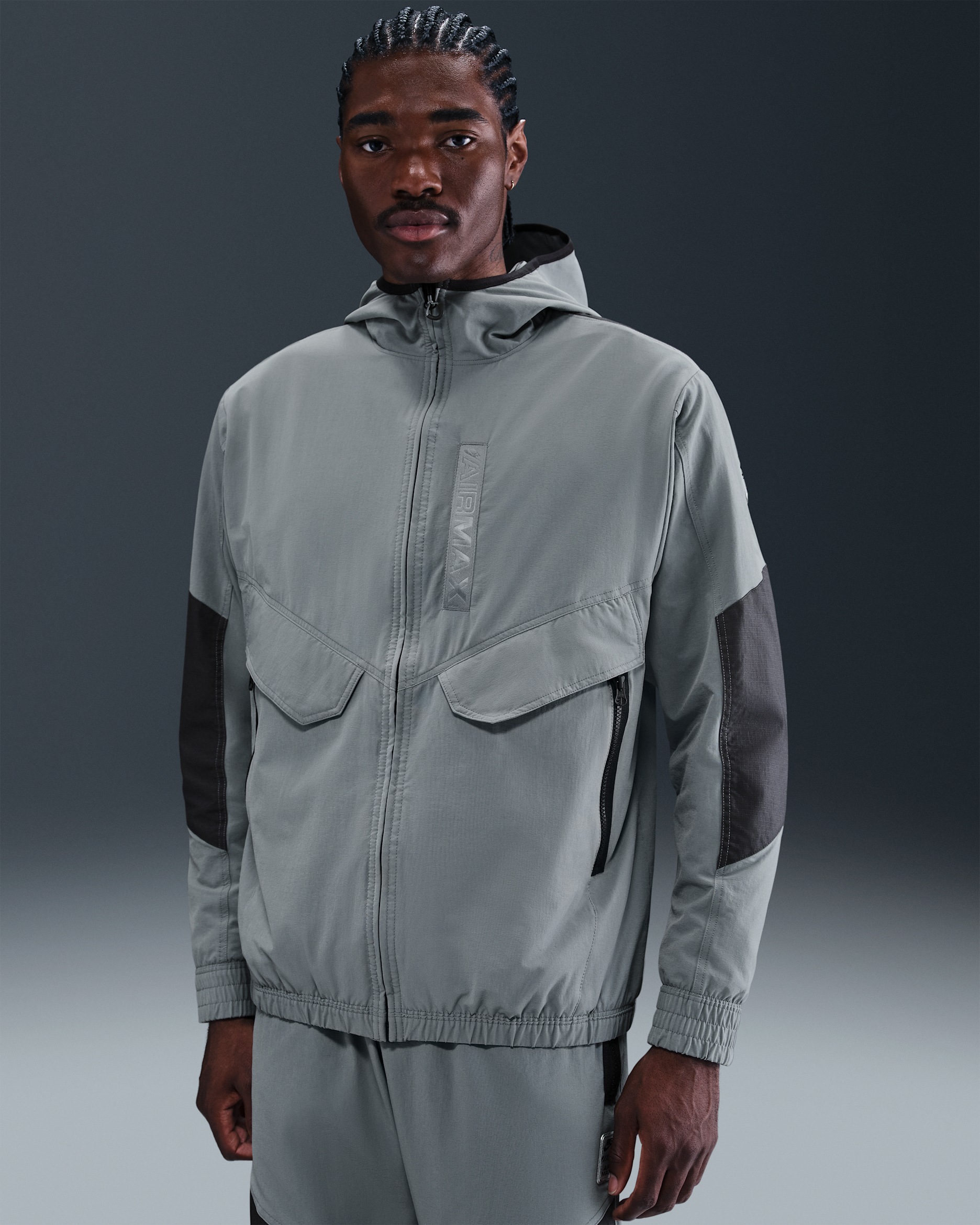 Nike Air Max Men's Woven Jacket - Cool Grey/Anthracite/Black