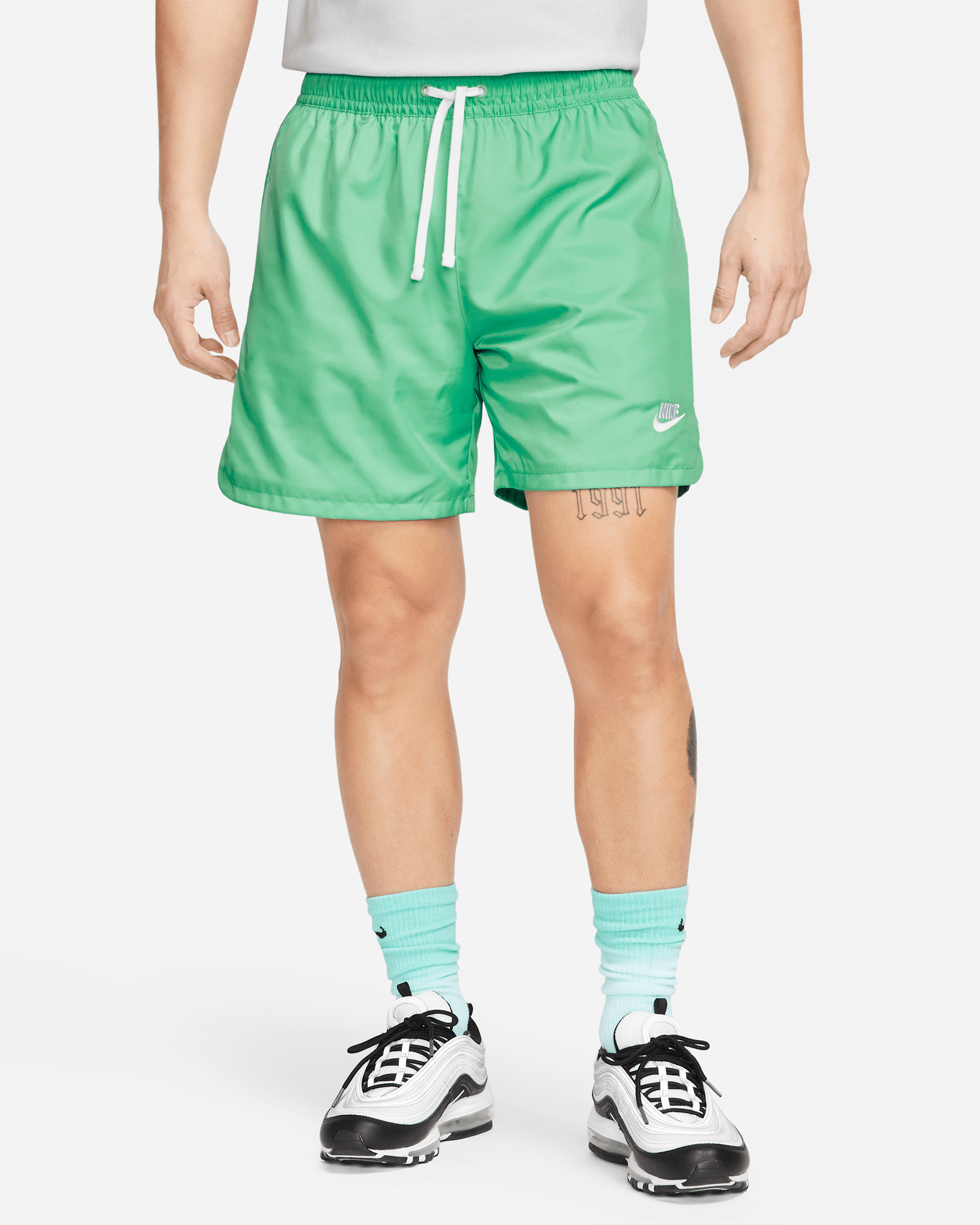Nike Sportswear Sport Essentials Men's Woven Lined Flow Shorts - Spring Green/White