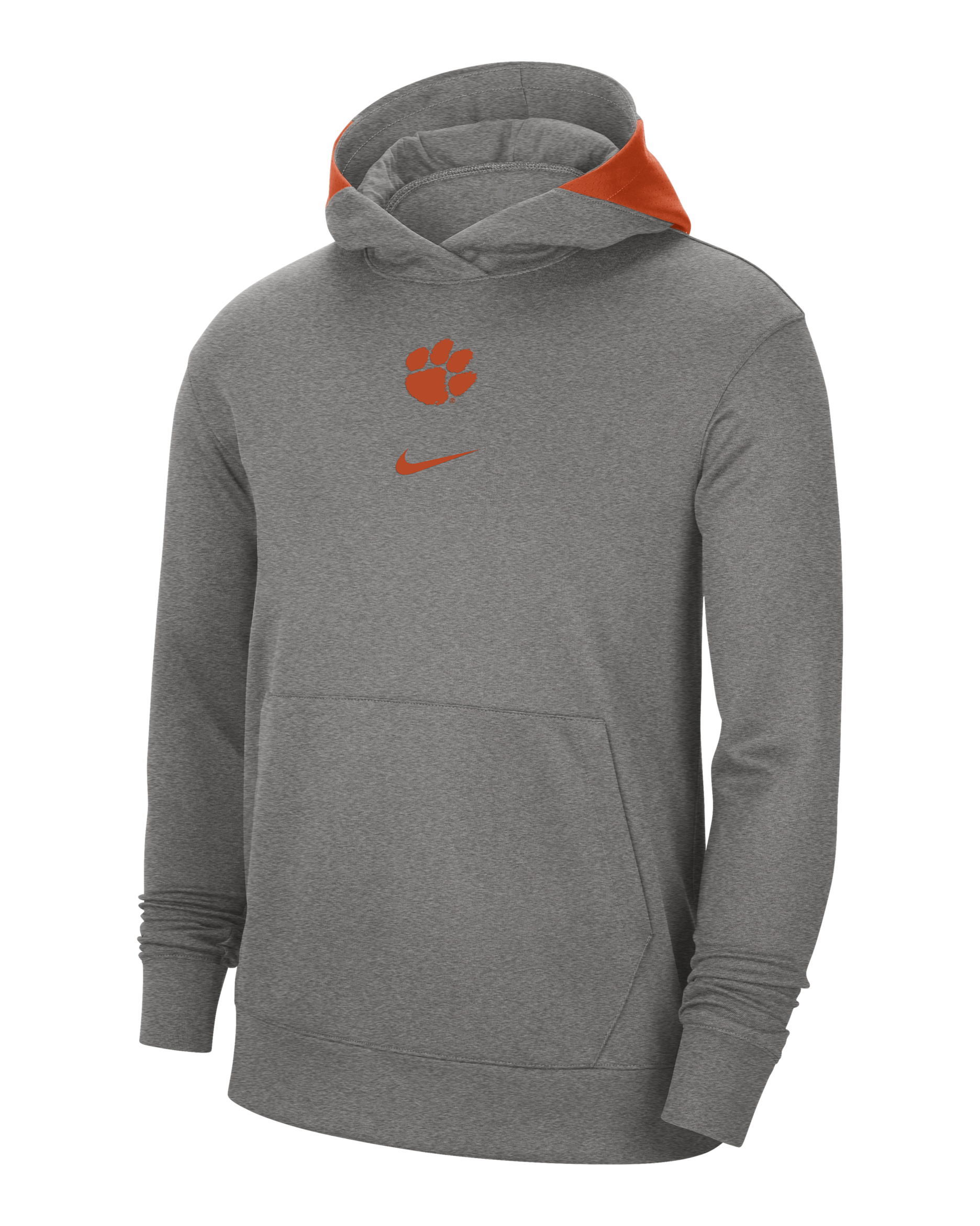 Nike College Dri-FIT Spotlight (Clemson) Men's Hoodie - Dark Grey Heather/University Orange/University Orange