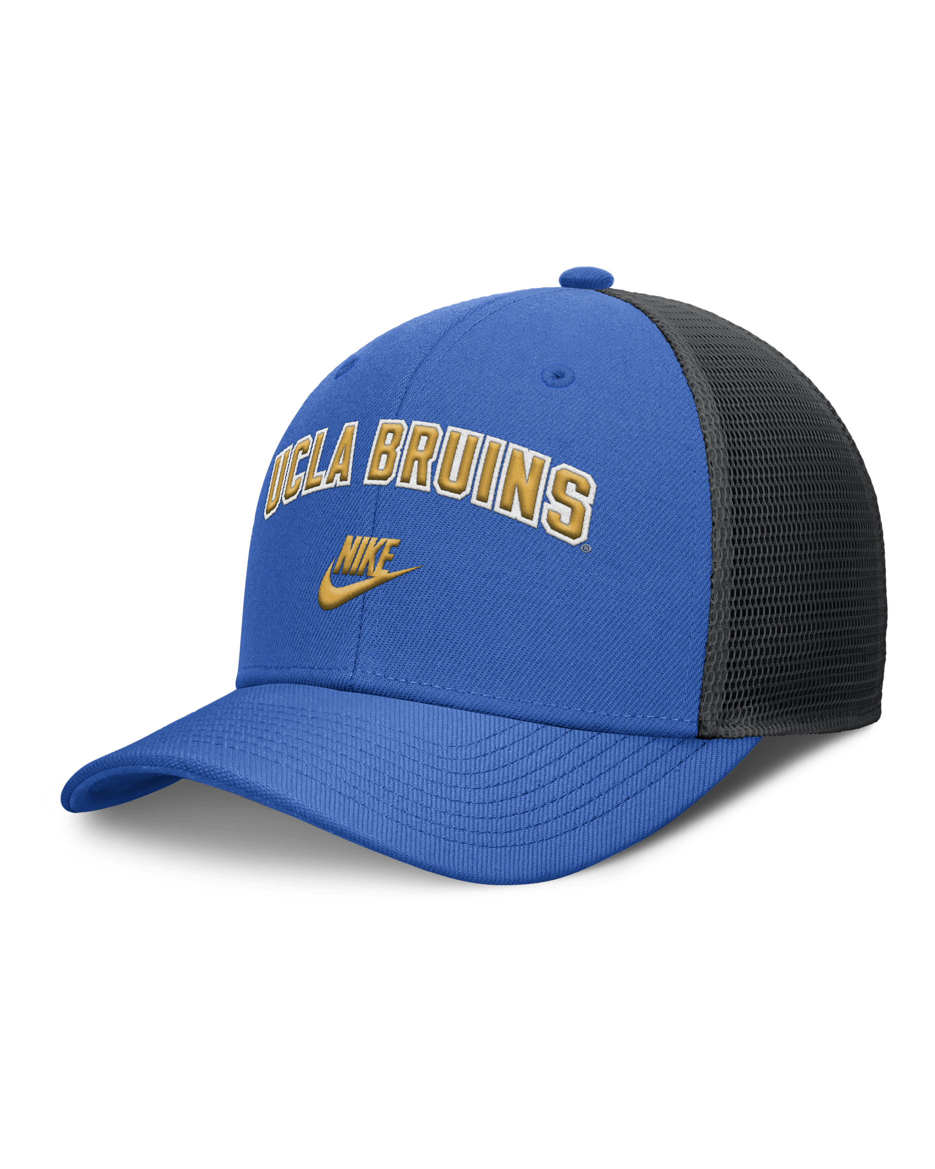 UCLA Legacy Arch Rise Men's Nike Dri-FIT College Trucker Adjustable Hat - Blue