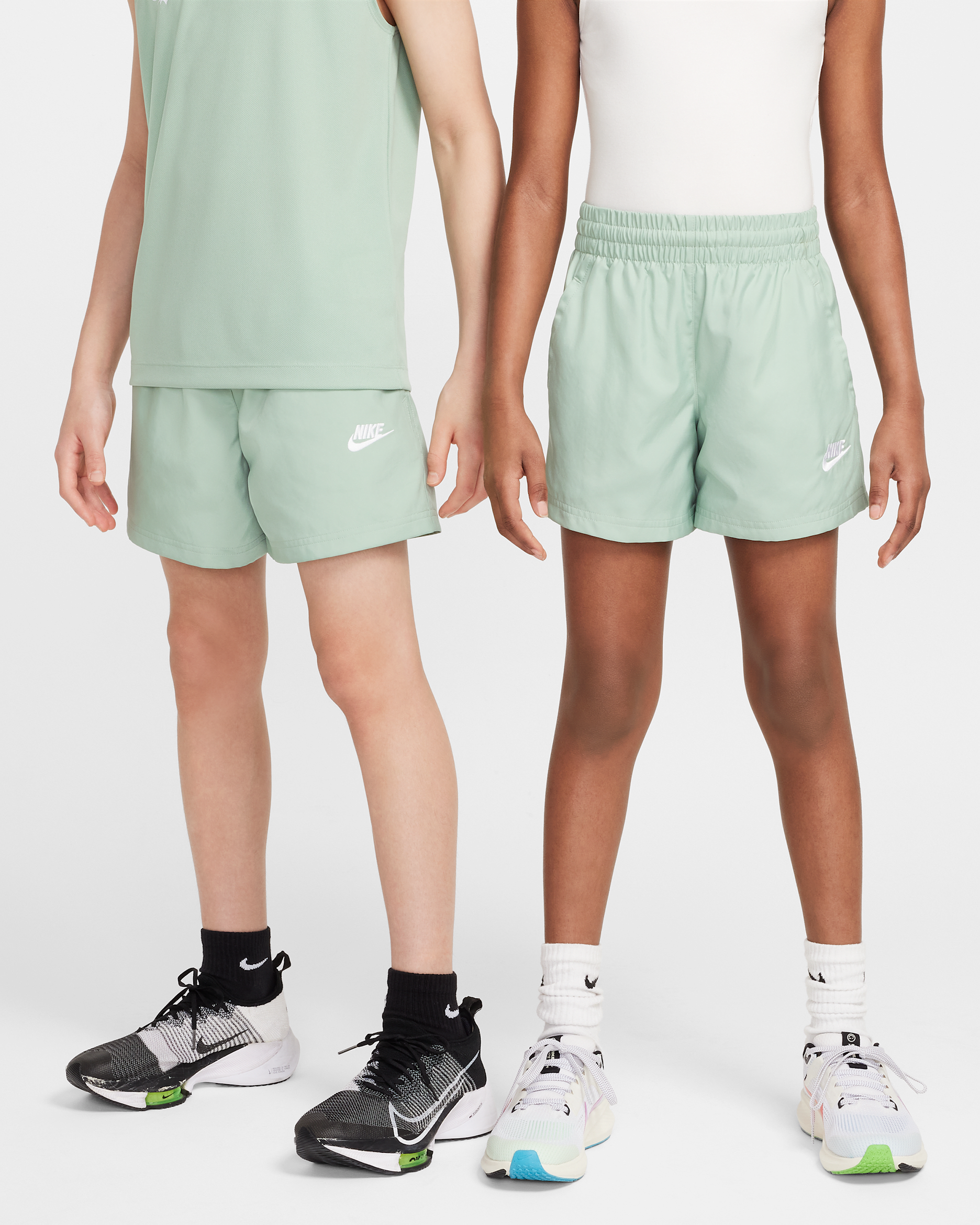 Nike Sportswear Club Big Kids' 4.5" Woven Shorts - Steam/White