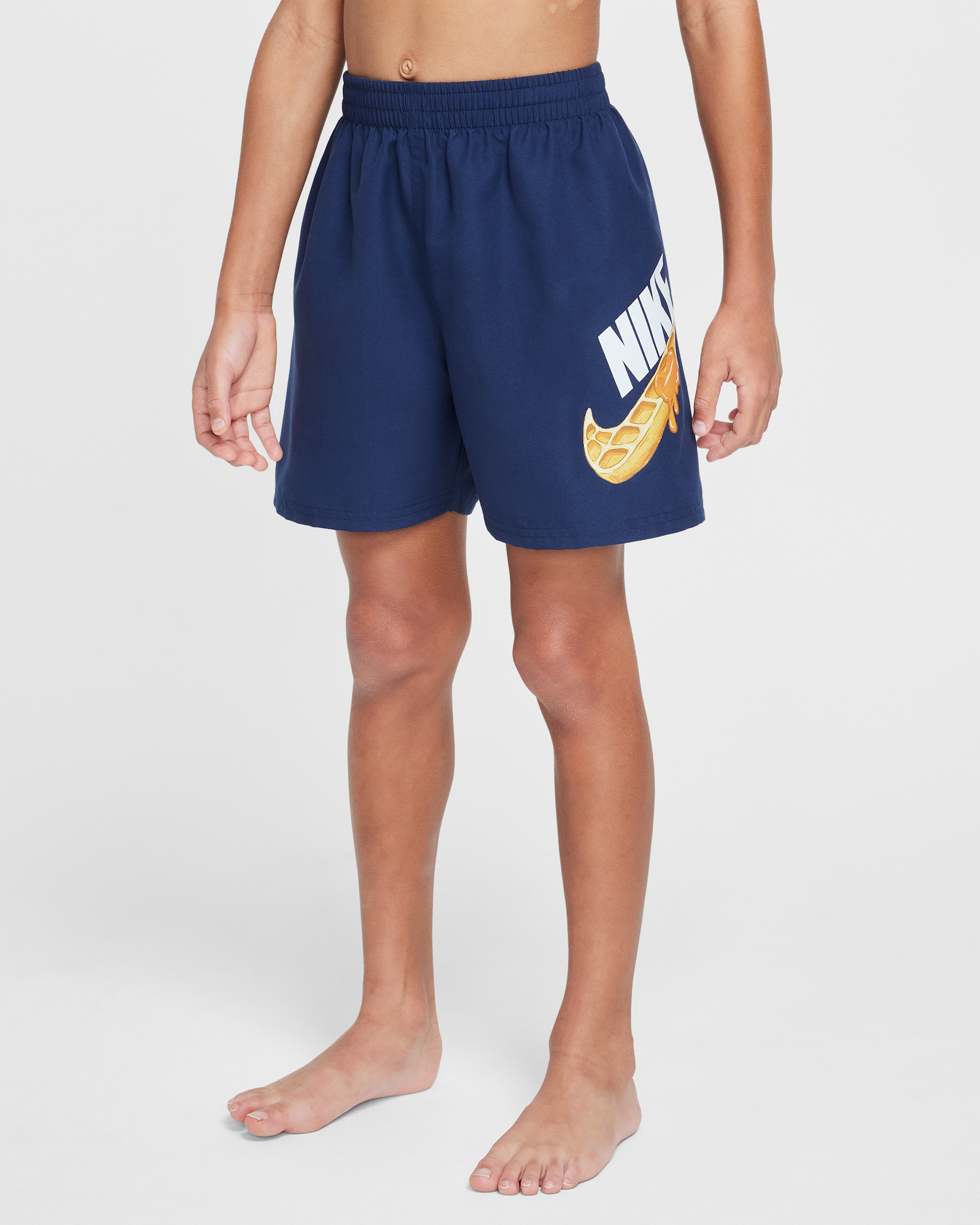 Shorts Nike Swim Breaker Volley med innerbyxor 10 cm för ungdom (killar) - Midnight Navy/Coconut Milk/Vit/Vit