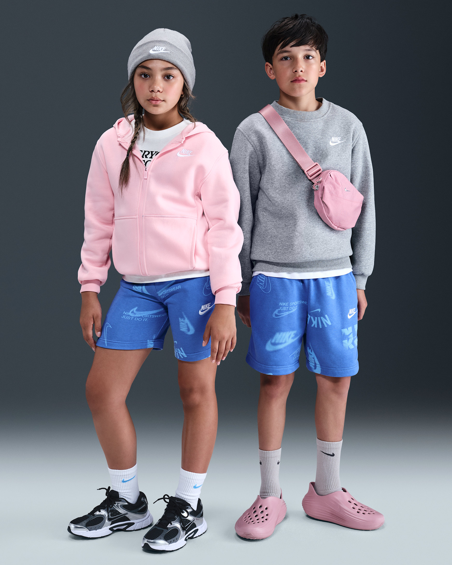 Nike Sportswear Club Big Kids' French Terry Shorts - Comet Blue/Comet Blue/White