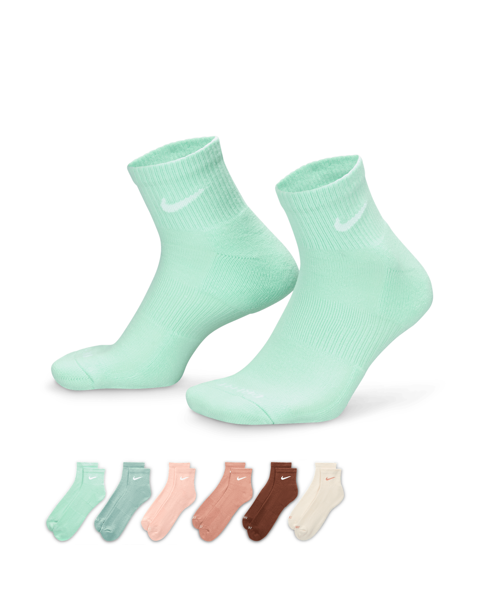Nike Everyday Plus Cushioned Training Ankle Socks (6 Pairs) - Multi-Color