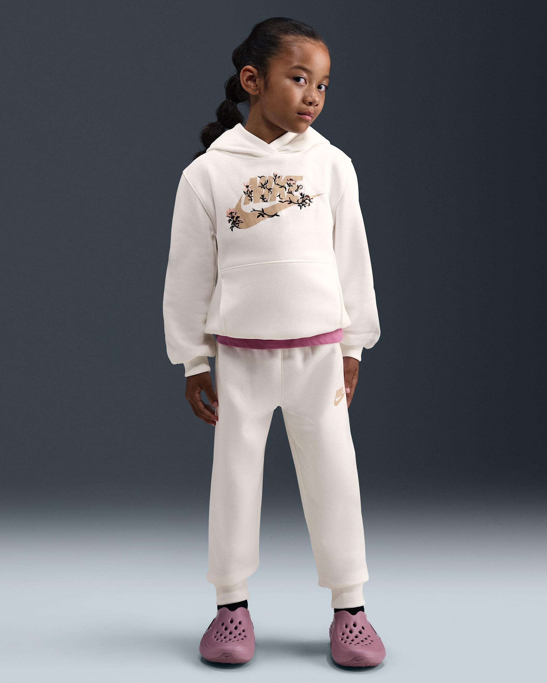 Nike Little Kids' Floral Futura 2-Piece Jogger Set - Sail