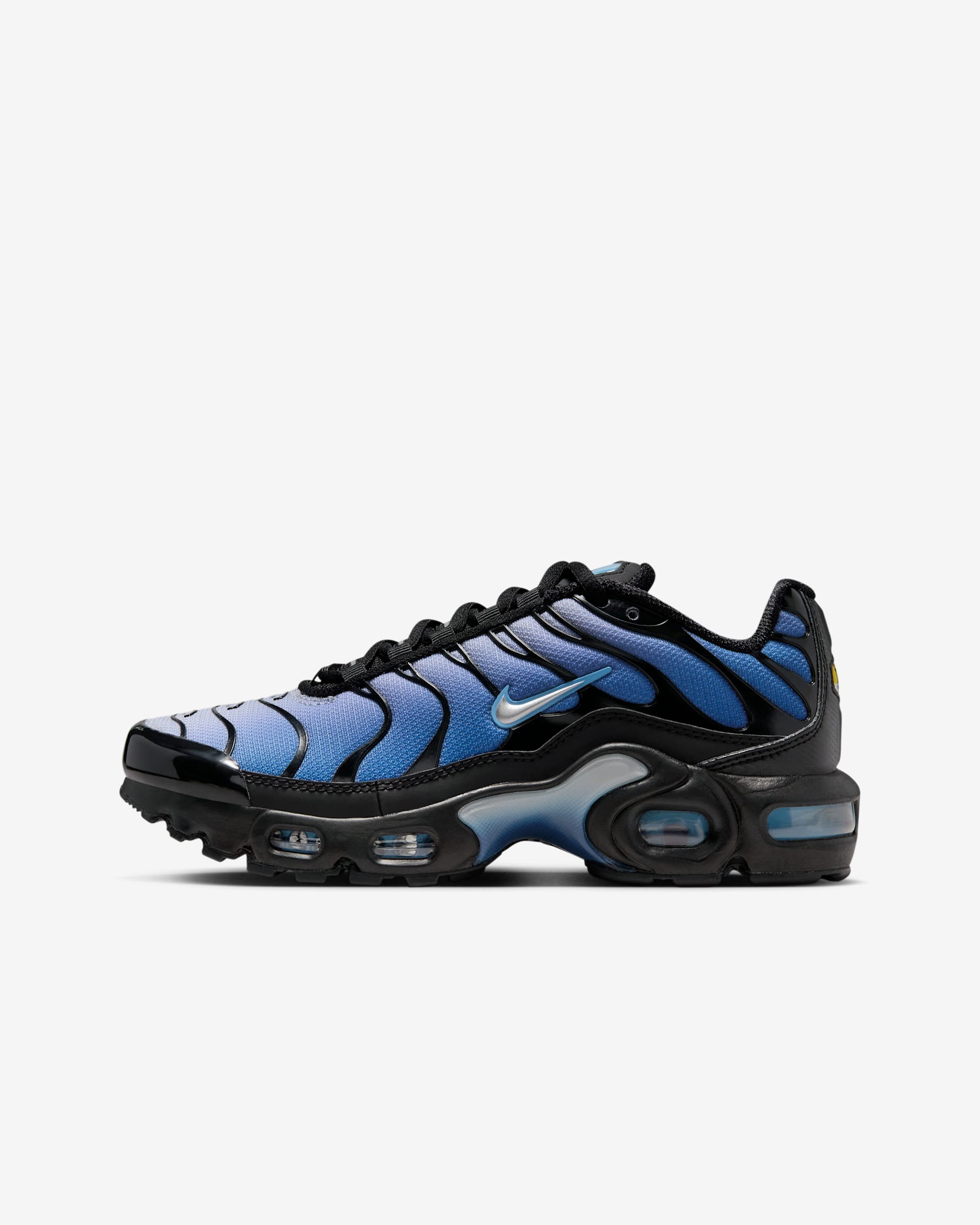 Nike Air Max Plus-sko til større børn - sort/Blue Void/Blue Beyond/Metallic Silver