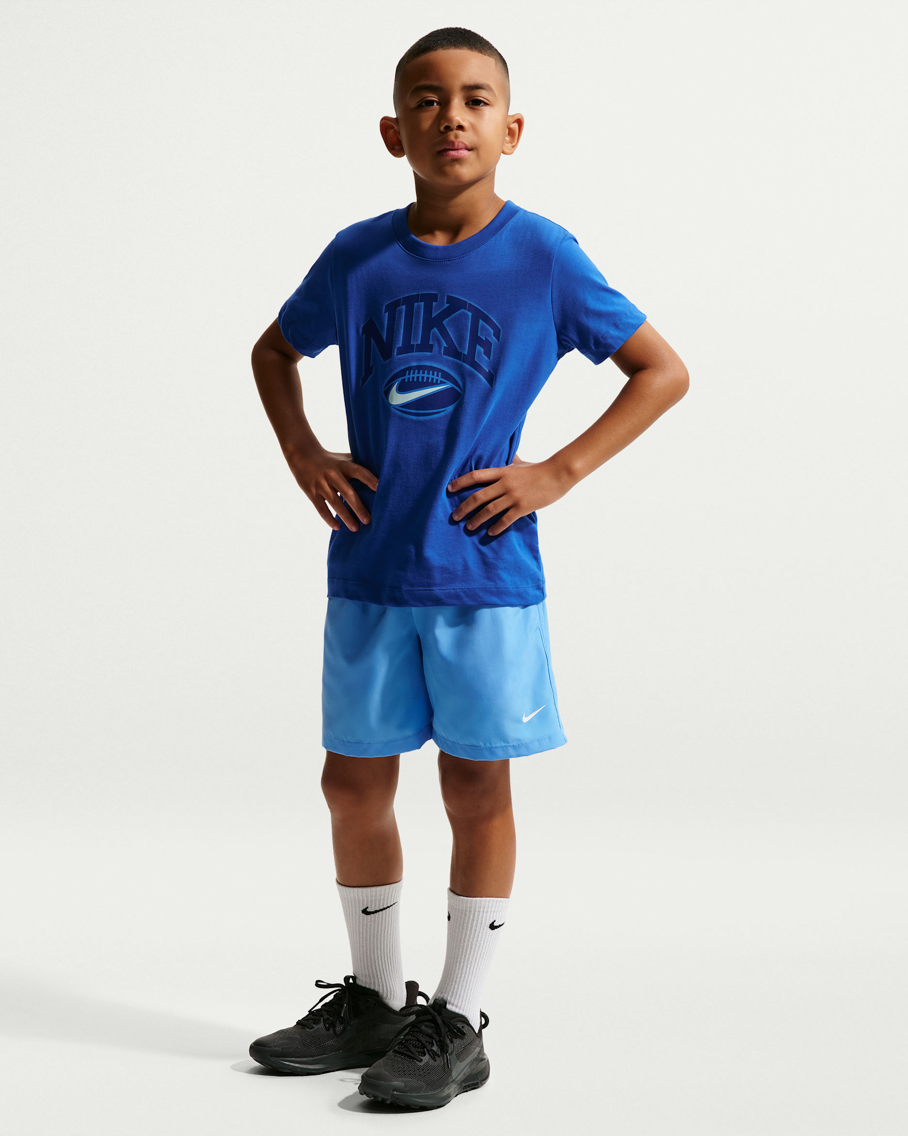Nike Multi Older Kids' Dri-FIT Training Shorts - University Blue/White