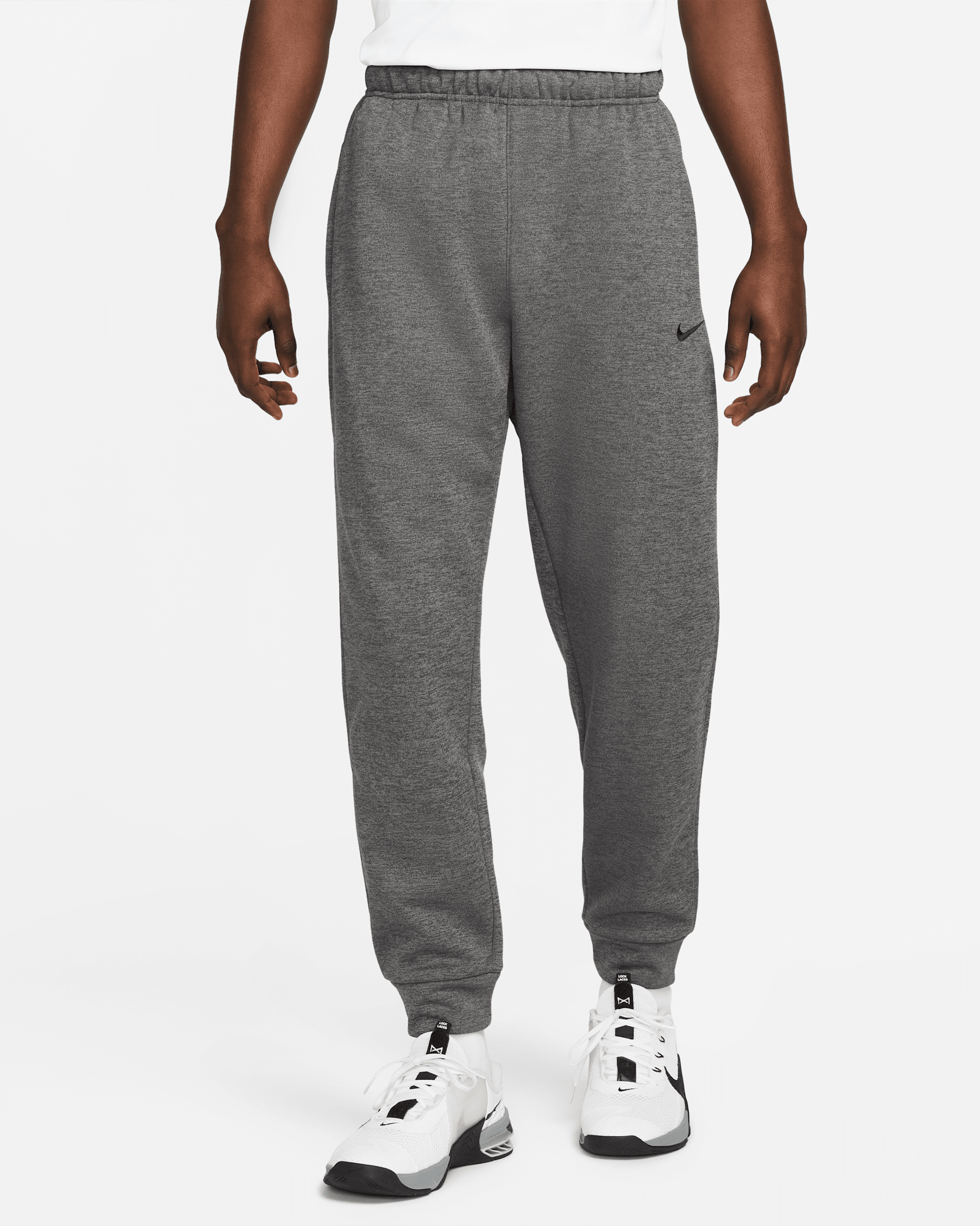 Pantalon de fitness fuselé Therma-FIT Nike Therma pour homme - Charcoal Heather/Dark Smoke Grey/Noir