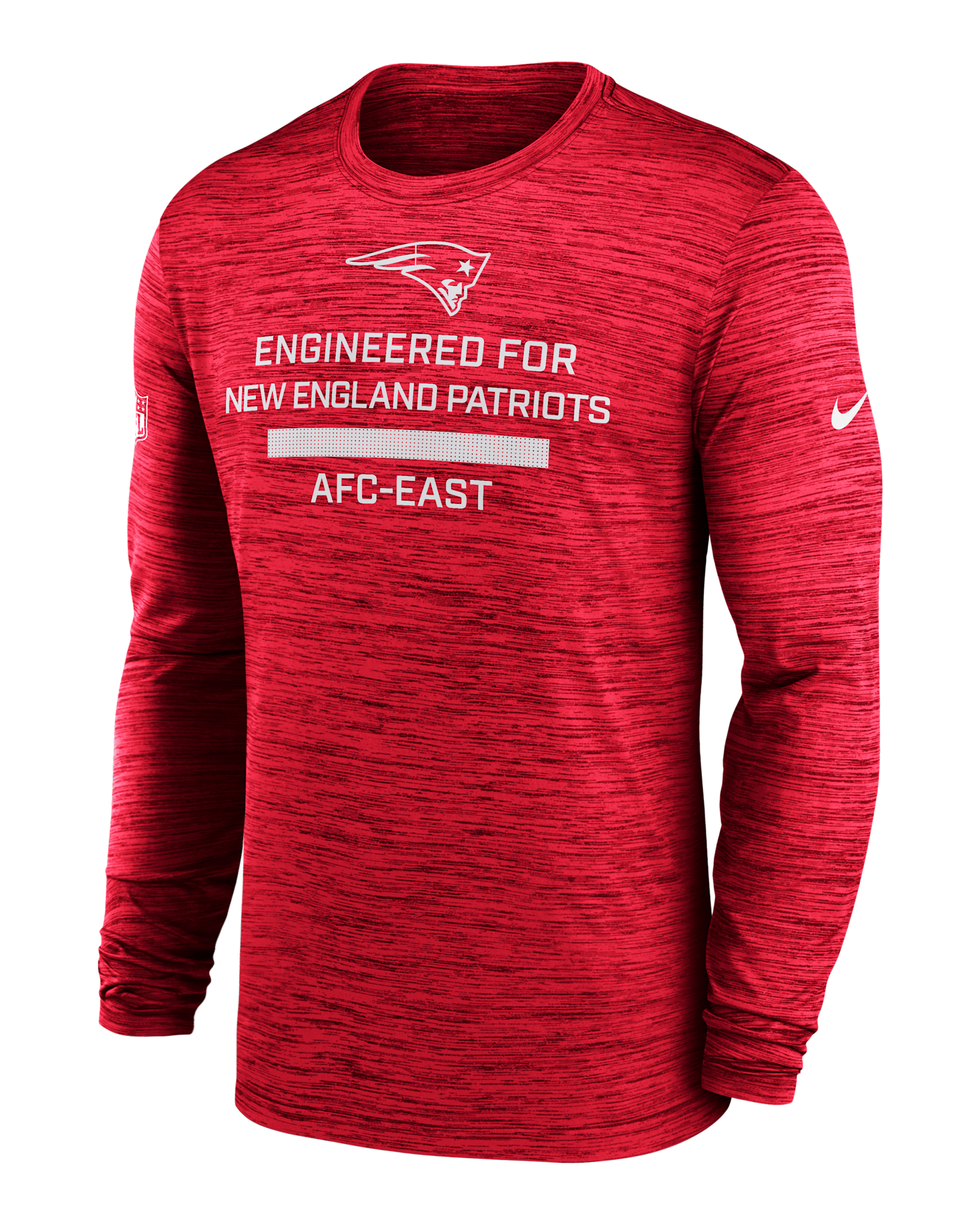 Playera de manga larga Nike Dri-FIT de la NFL para hombre New England Patriots Sideline Team Issue Velocity - Rojo