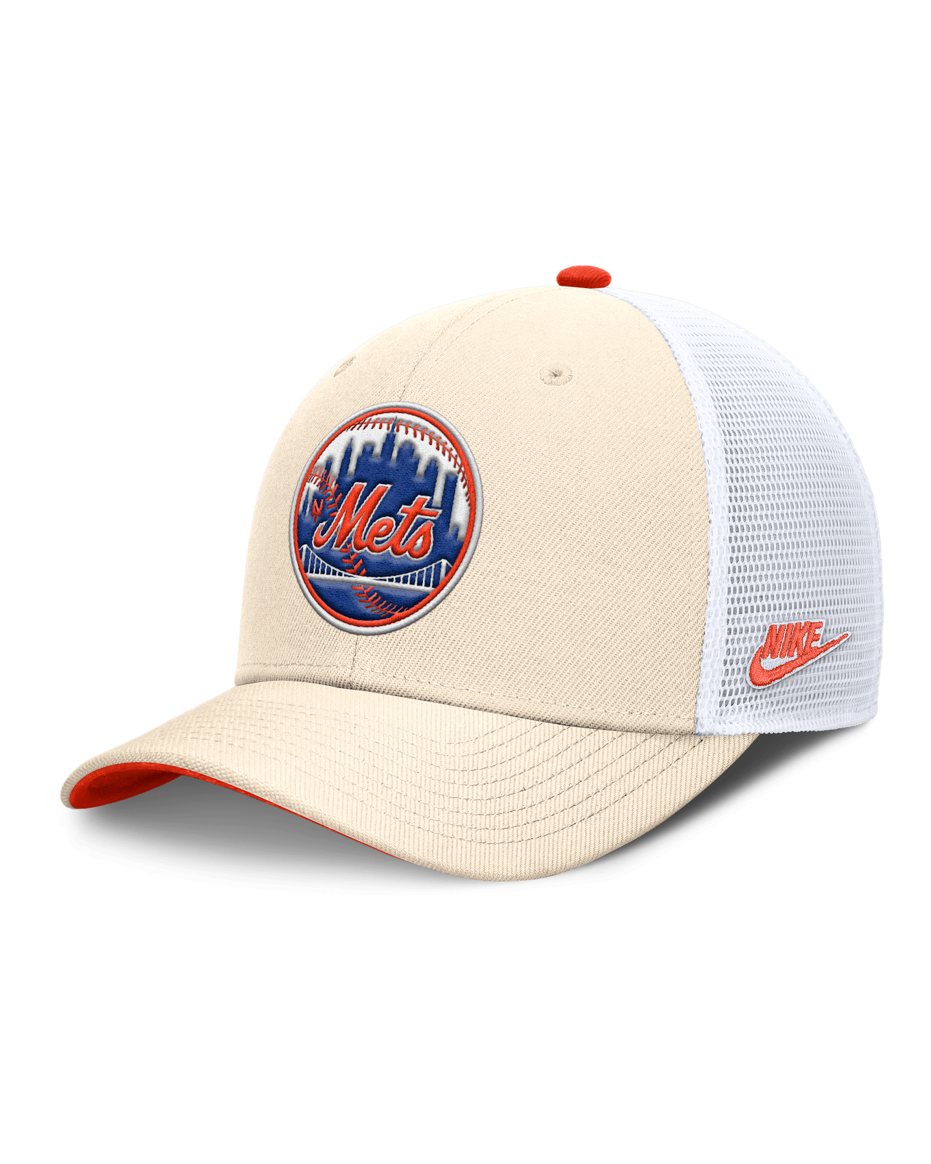 Gorra de rejilla Nike Dri-FIT de la MLB ajustable para hombre New York Mets Cooperstown Rise - Natural
