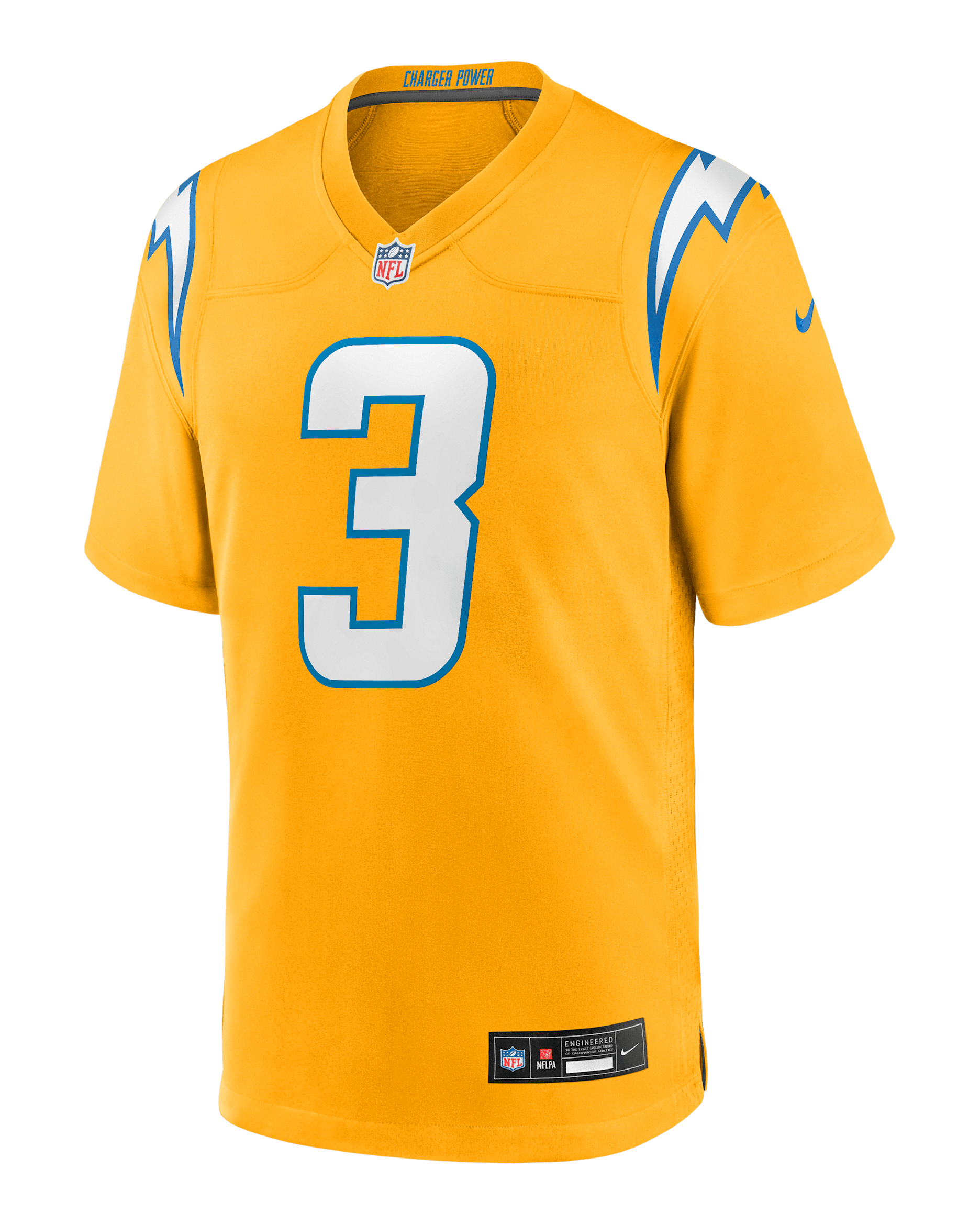 Jersey Nike de la NFL Game para niños talla grande Derwin James Jr. Los Angeles Chargers - Oro