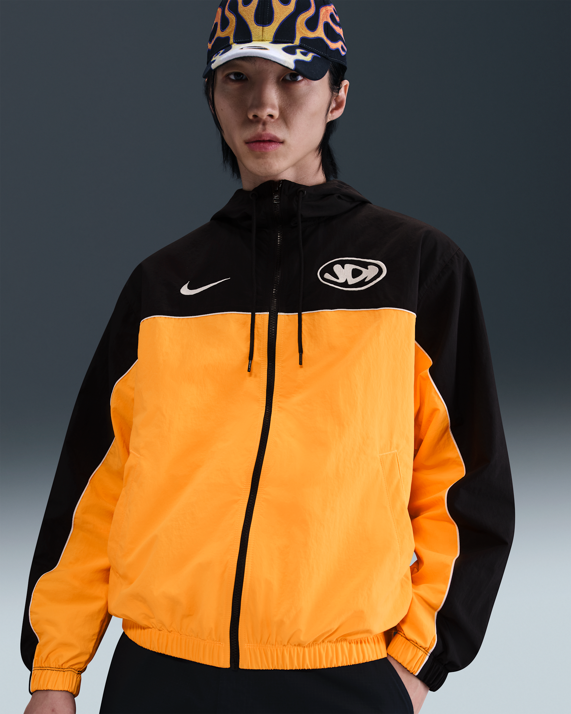 เสื้อแจ็คเก็ตมีฮู้ดผู้ชาย Nike Club - Sundial/ดำ/ขาว