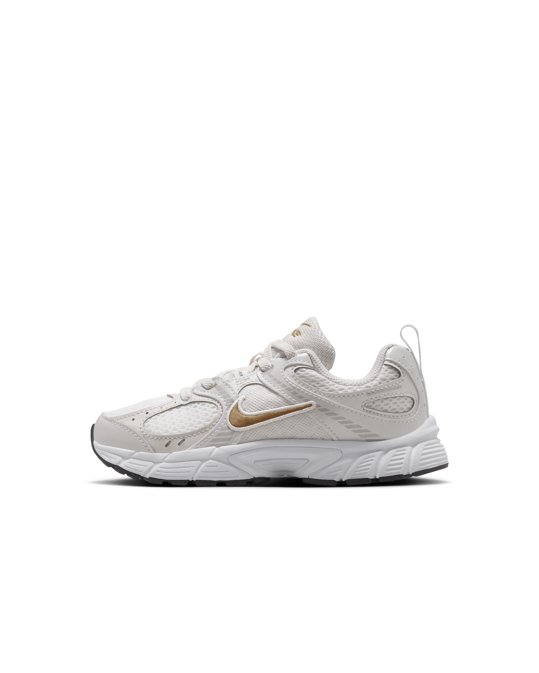 Tenis para niños de preescolar Nike V5 RNR - Blanco/Plata metalizado/Polvo fotón/Oro metalizado