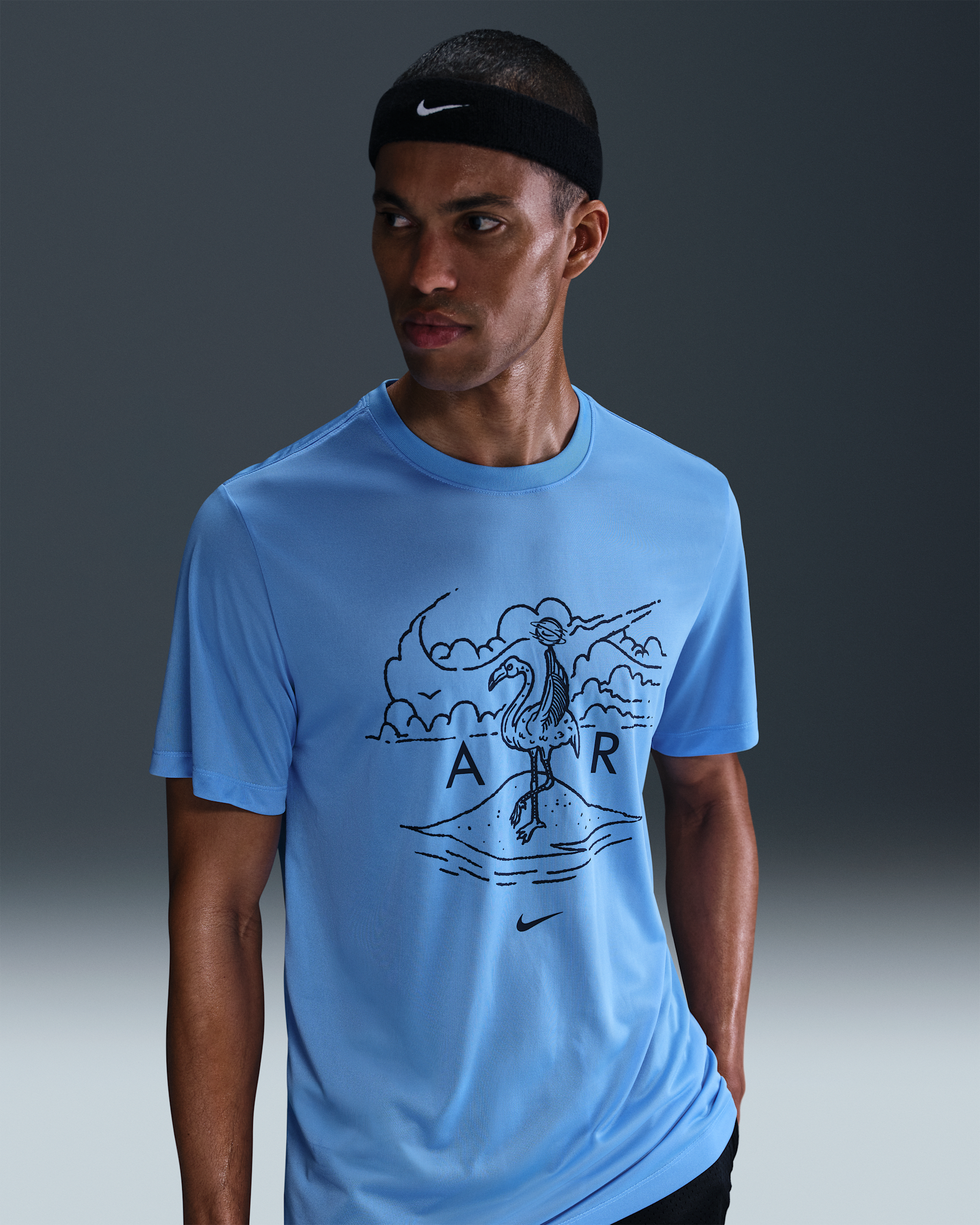 Ανδρικό T-Shirt μπάσκετ Dri-FIT Nike - University Blue