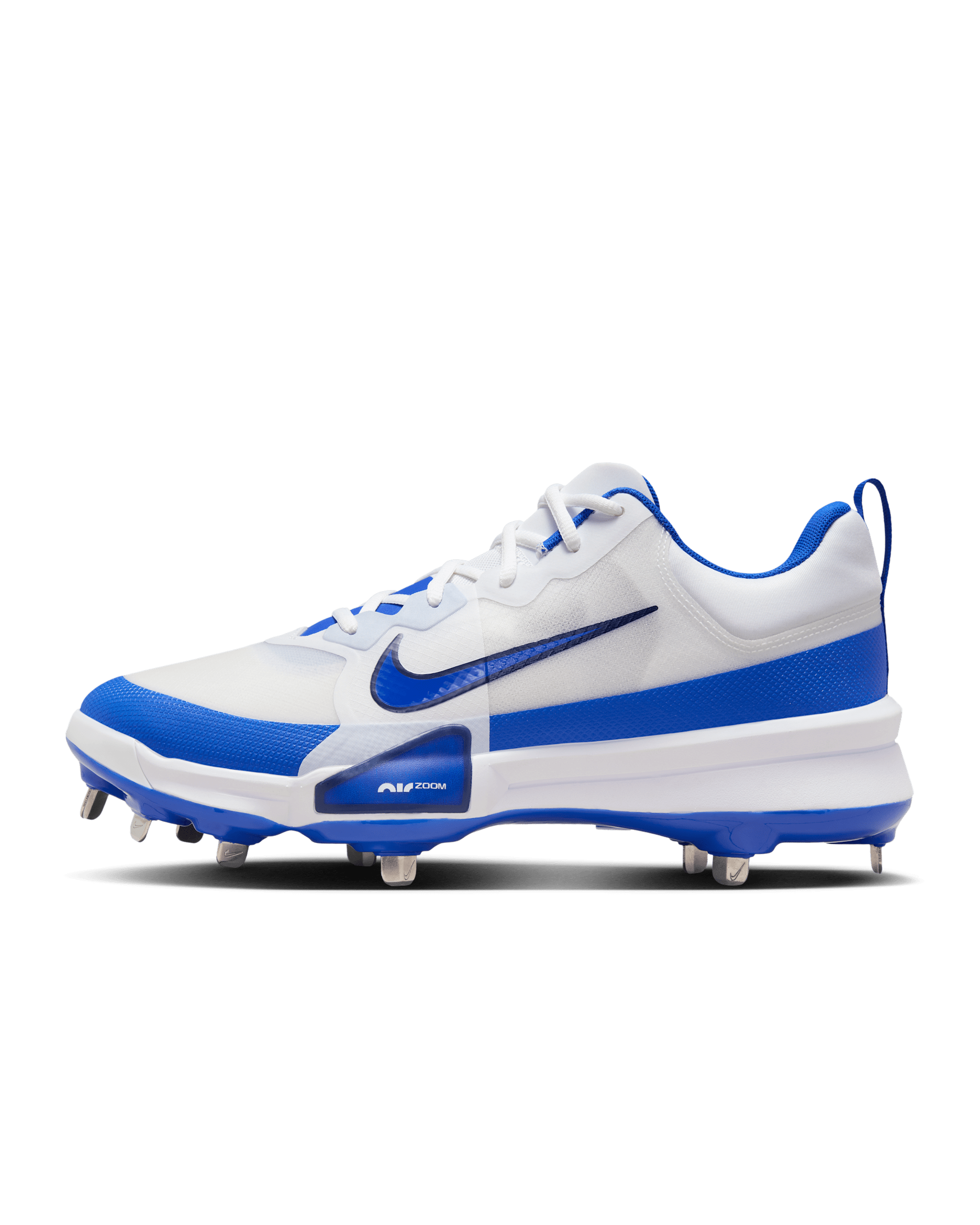 Nike Force Zoom Trout 9 Pro Baseball Cleats - White/Midnight Navy/Hyper Royal