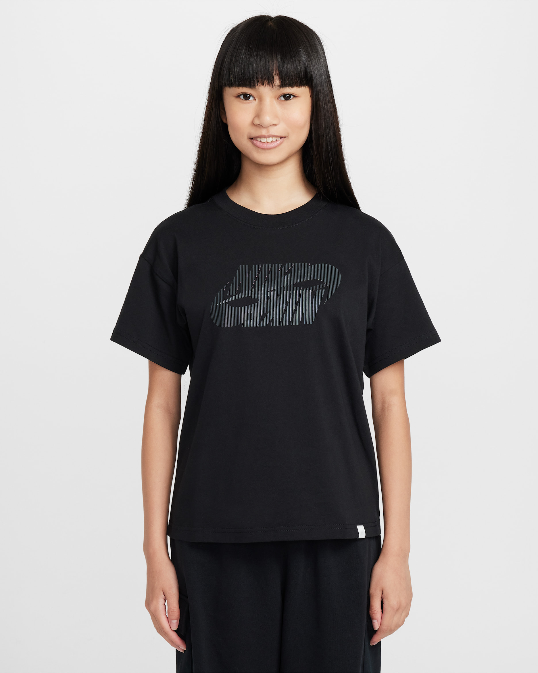 나이키 스포츠웨어 주니어(여아) 티셔츠 - 블랙