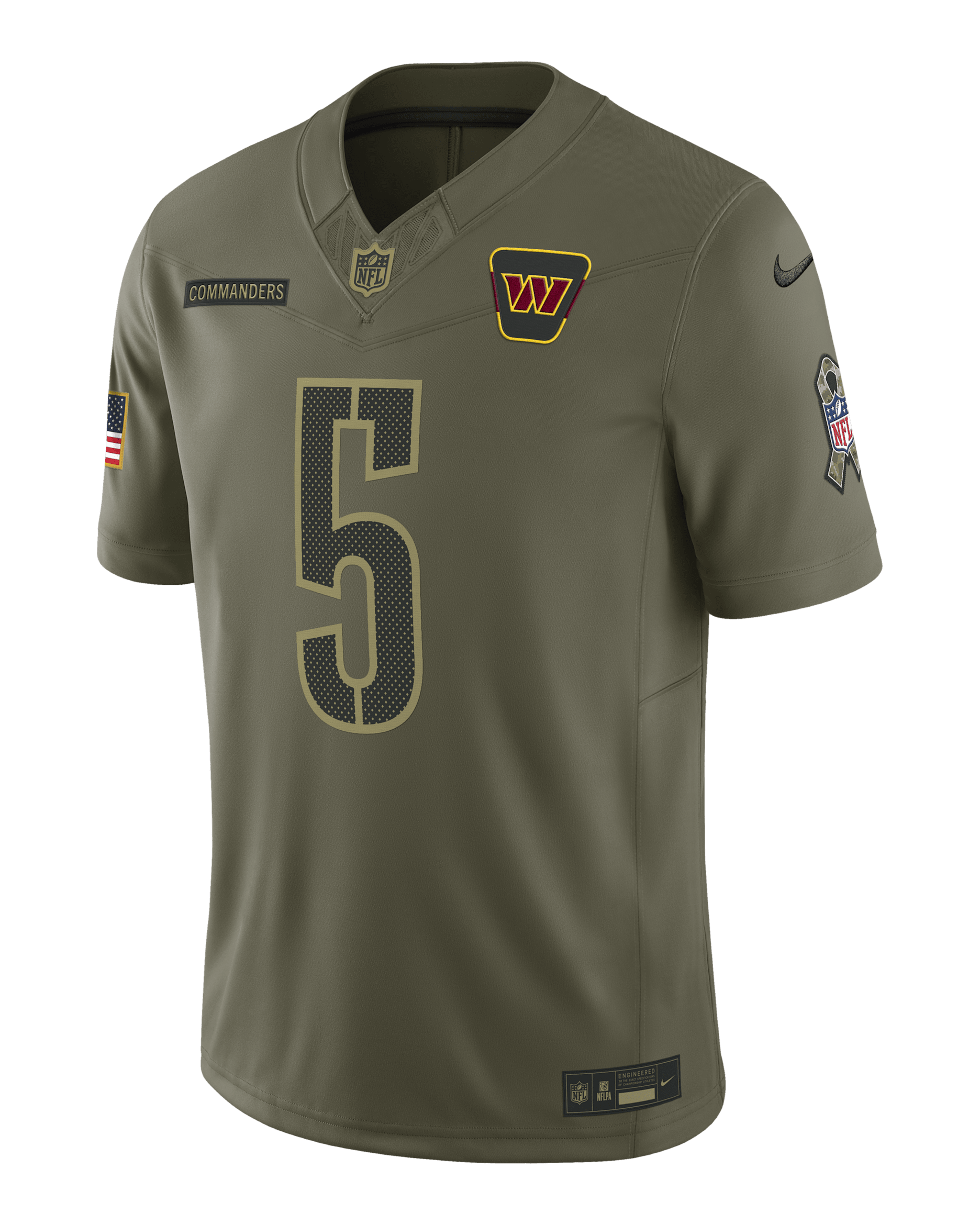 Jayden Daniels Washington Commanders Salute to Service Men's Nike Dri-FIT NFL Limited Jersey - Olive