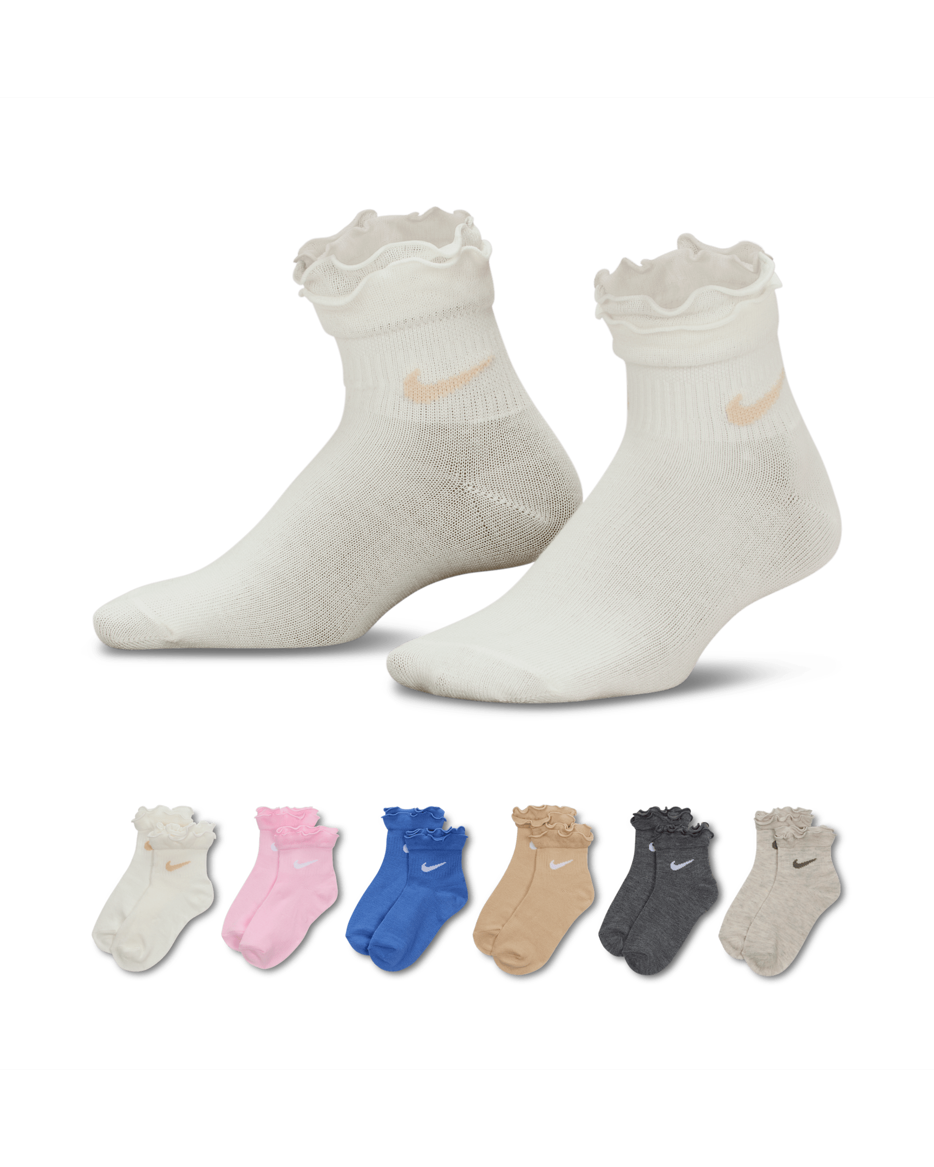 나이키 리틀키즈 러플 앵클 삭스(6켤레) - 세일
