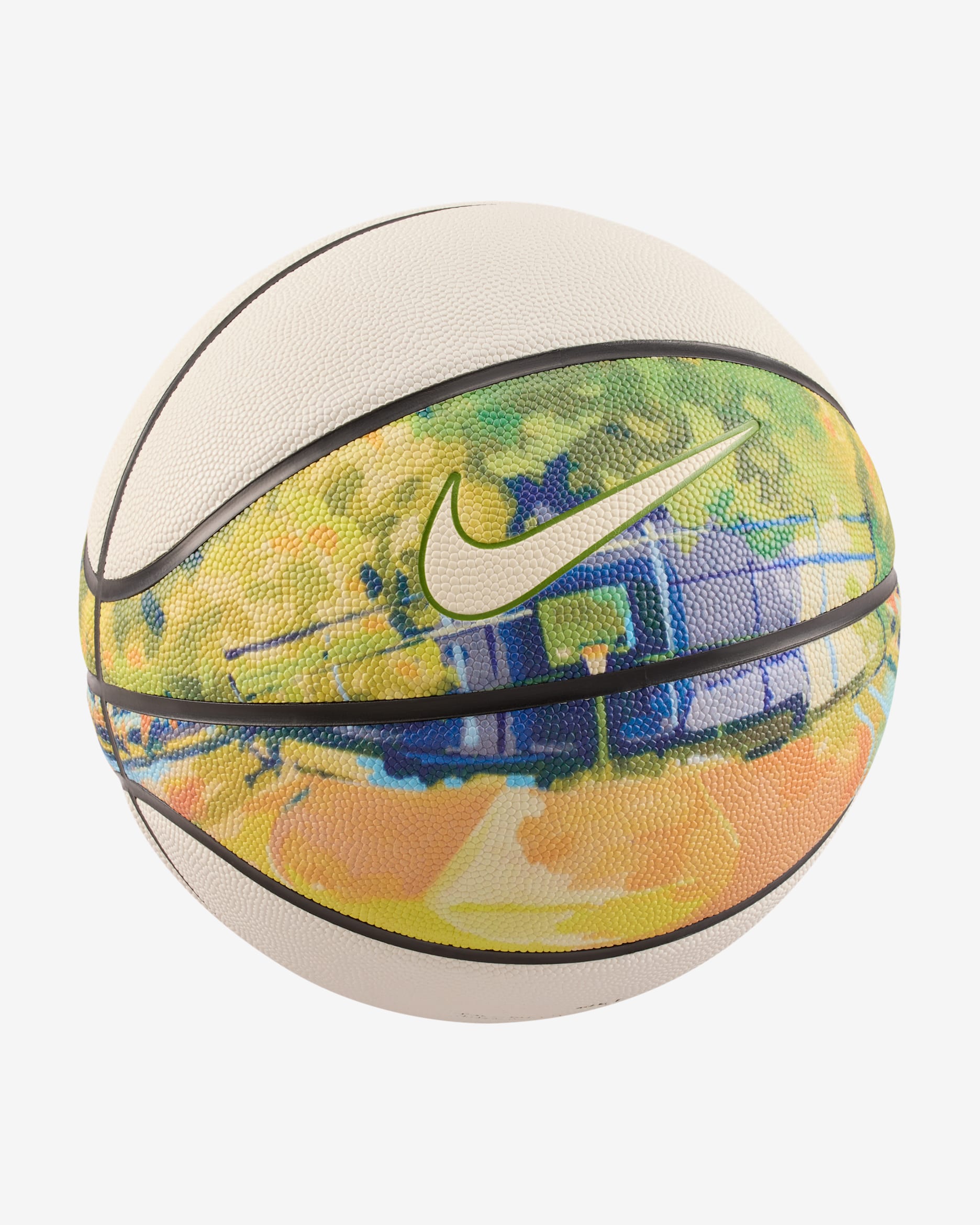 Nike Premium Energy 8-Panel Basketball - Pale Ivory/Black/Chlorophyll/Pale Ivory