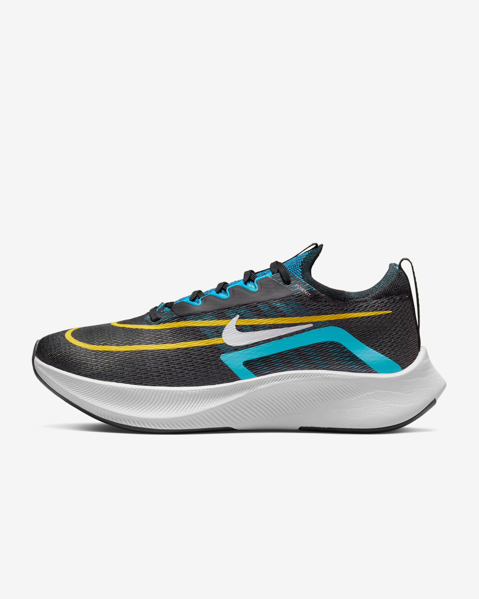 Calzado de running en carretera para hombre Nike Zoom Fly 4 - Negro/Azul cloro/Sulfuro vivo/Blanco
