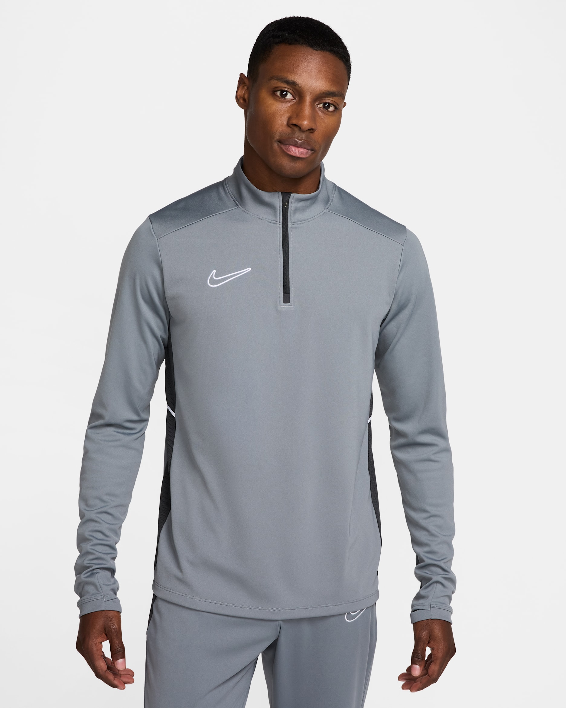 Nike Academy Men's Dri-FIT Soccer Drill Top - Cool Grey/Anthracite/White