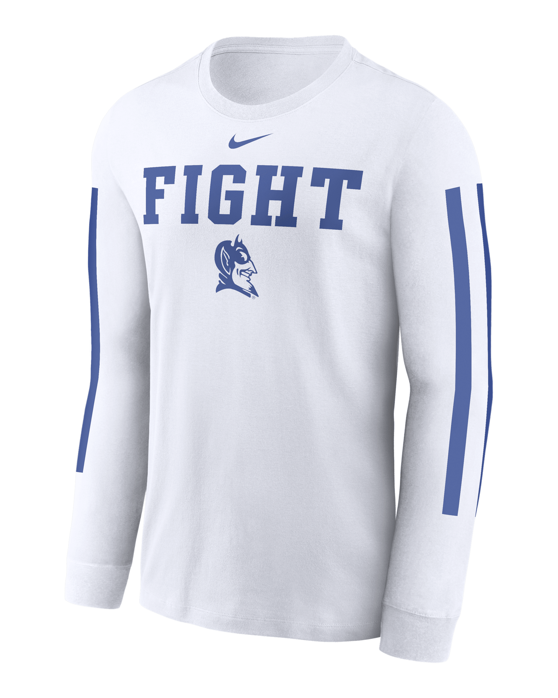 Duke Blue Devils Local Spirit Slogan Men's Nike College Long-Sleeve T-Shirt - White