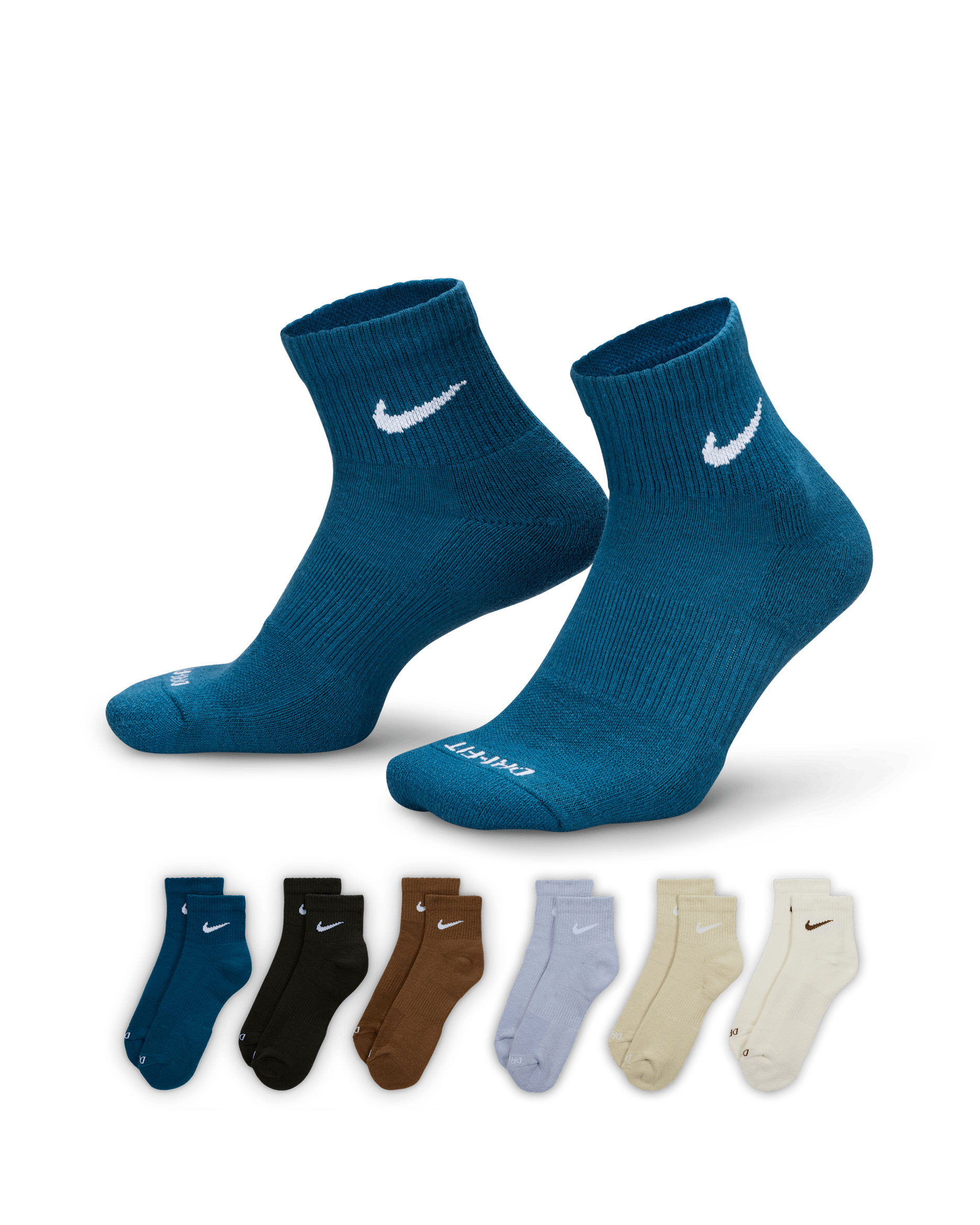 Nike Everyday Plus Cushioned Training Ankle Socks (6 Pairs) - Multi-Color