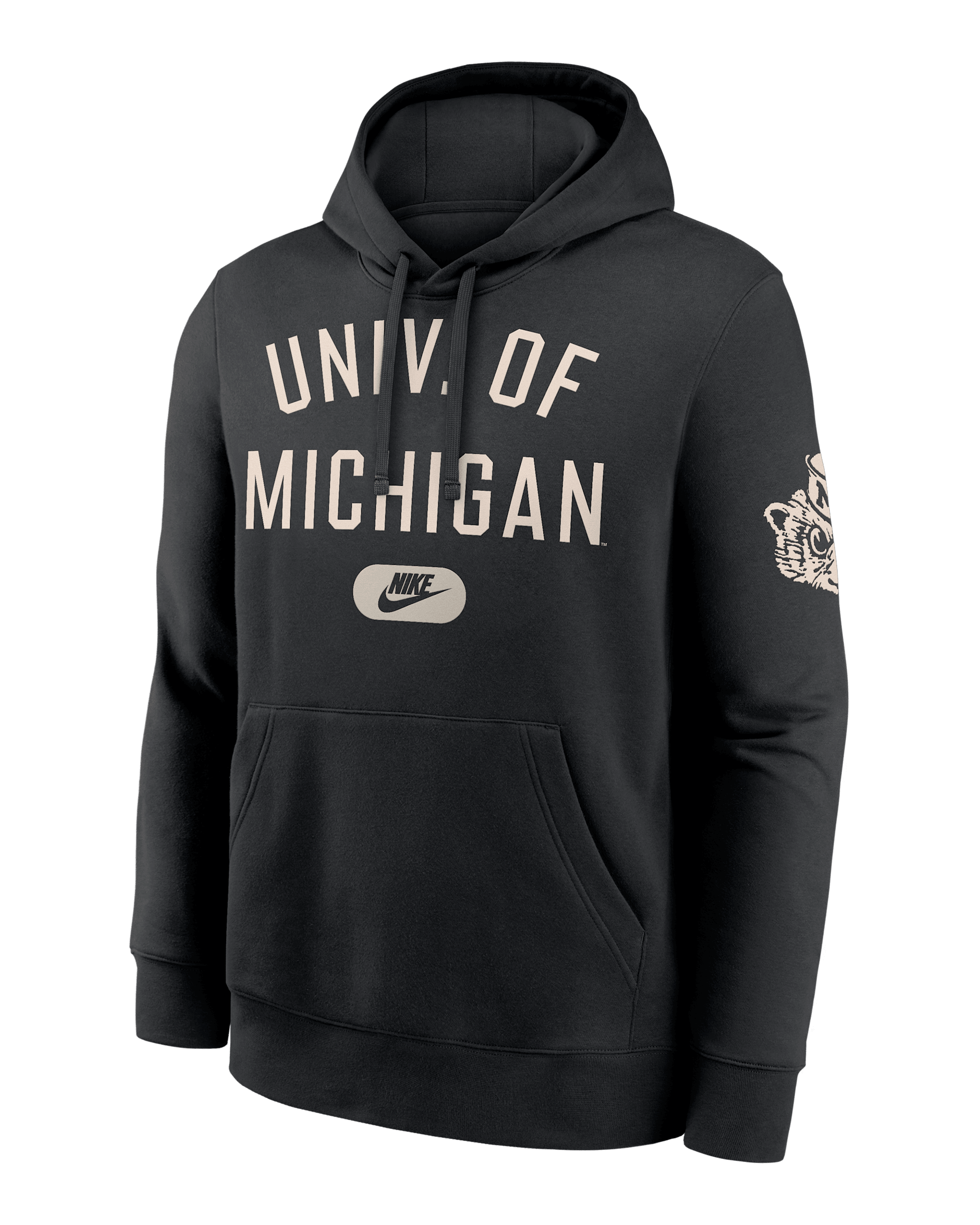 Michigan Club Men's Nike College Pullover Hoodie - Black