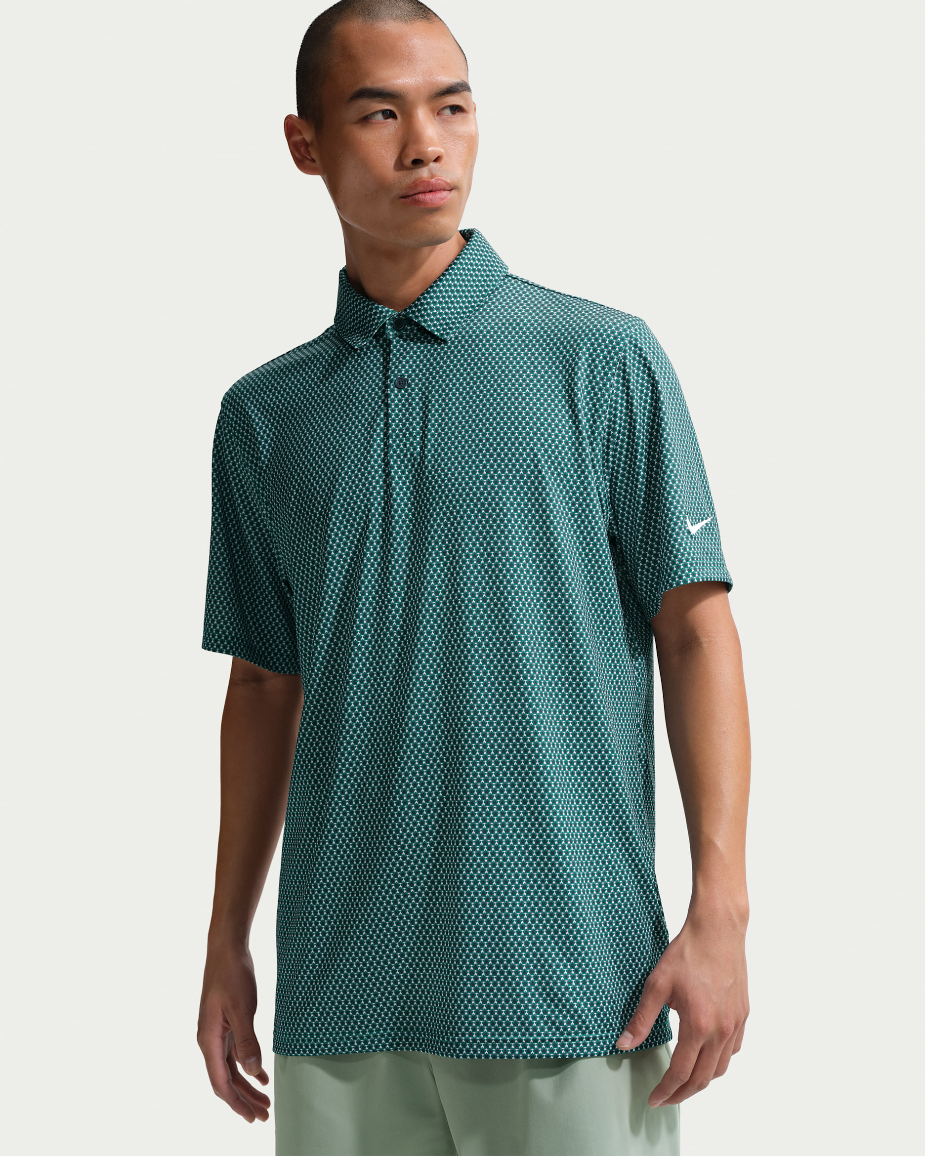 Nike Velocity Men's Dri-FIT Golf Polo - Malachite/College Navy/White