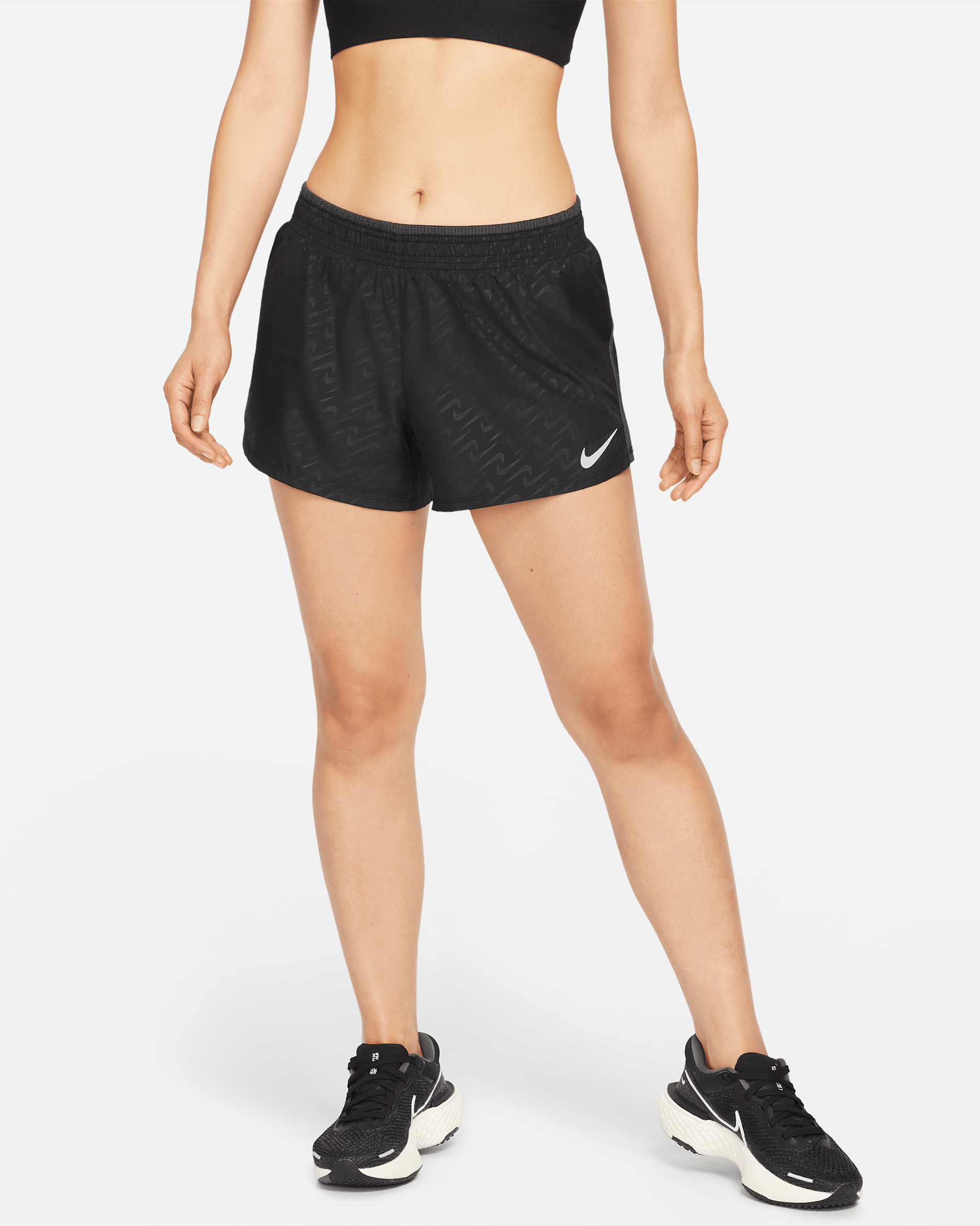 Nike Dri-FIT 10K Icon Clash Women's Running Shorts - Black/Dark Smoke Grey/Sail